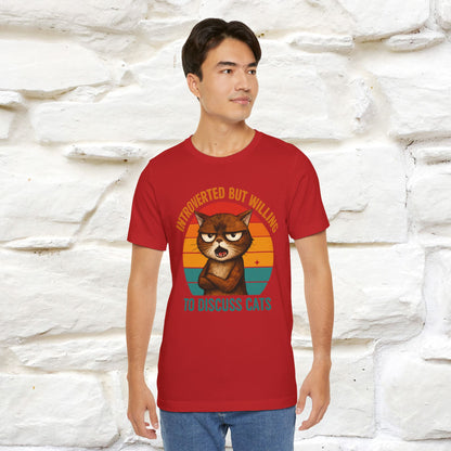 "Introverted But Willing To Discuss Cats" Antisocial Cat T-shirt |Nunu&Miao Studio - Nunu&Miao Studio