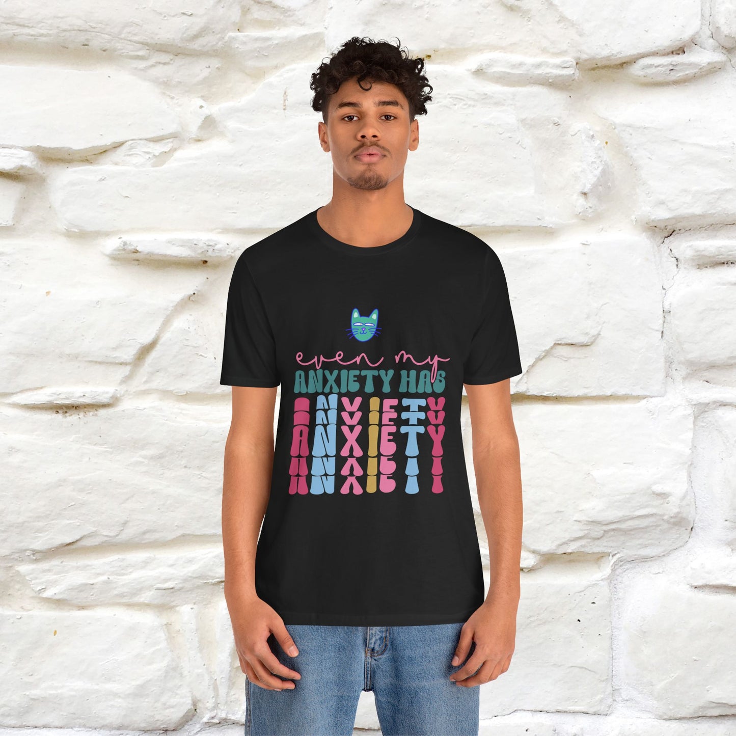 "Even My Anxiety Has Anxiety" Cat T-shirt | Nunu&Miao Studio - Nunu&Miao Studio