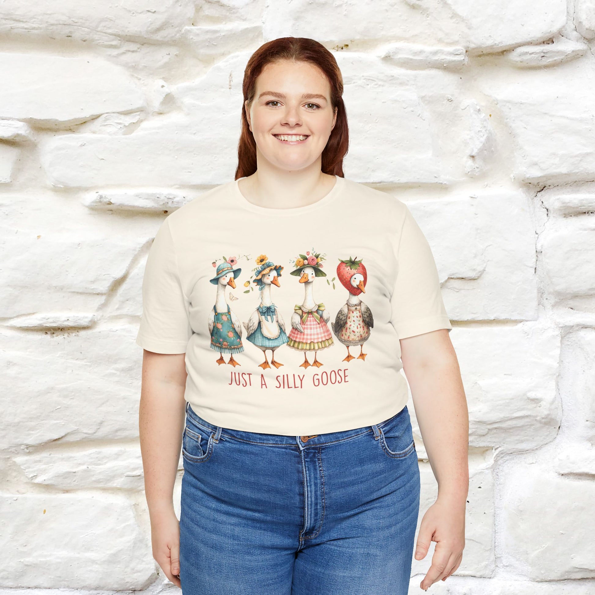 "Just A Silly Goose" Cute T-shirt |Nunu&Miao Studio - Nunu&Miao Studio