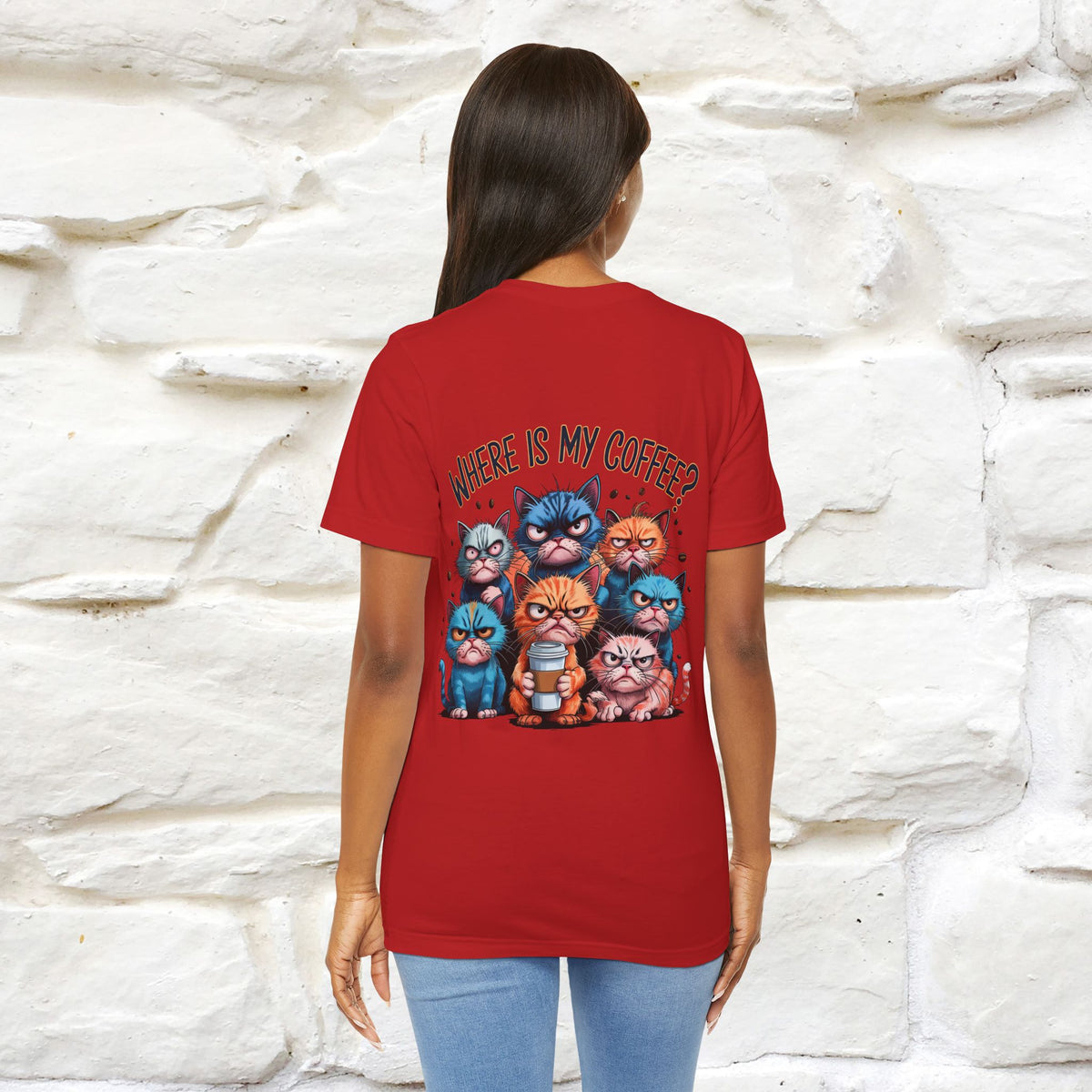 "Where Is My Coffe?" Cat T-Shirt | Front & Back Design | Nunu&Miao Studio