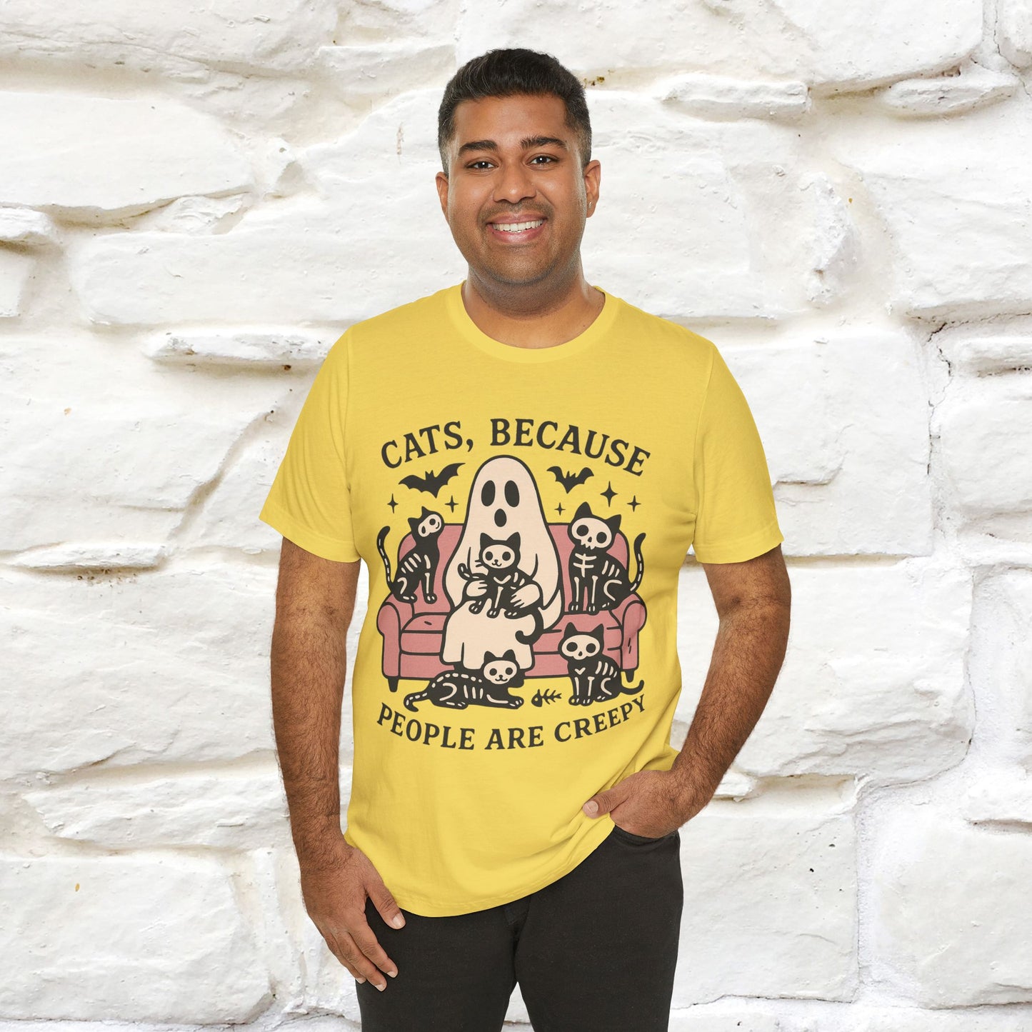 "Cat Because People Are Creepy" Halloween Cat T-shirt |Nunu&Miao Studio - Nunu&Miao Studio