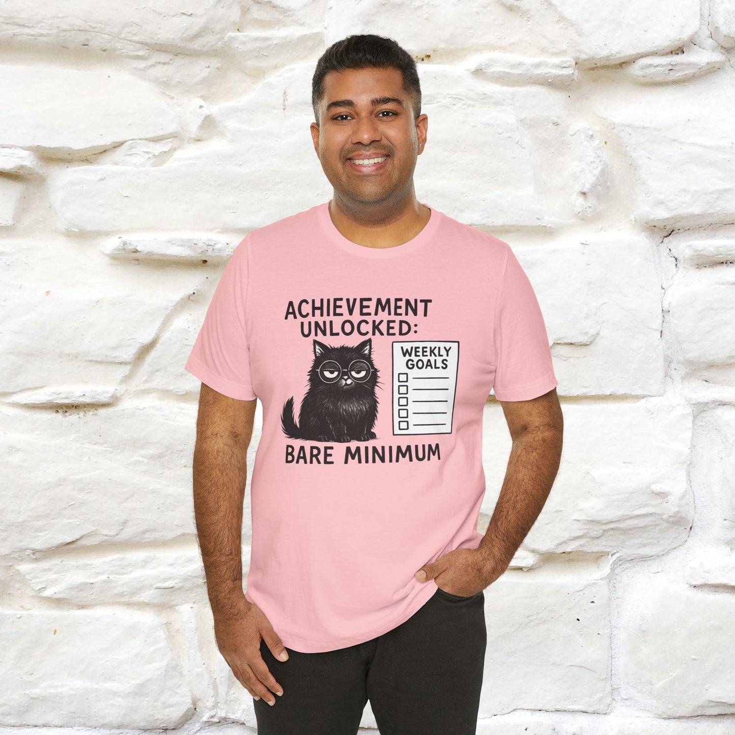 "Achievement Unlocked Bare Minimum." |Cat T-Shirt | Nunu&Miao Studio - Nunu&Miao Studio