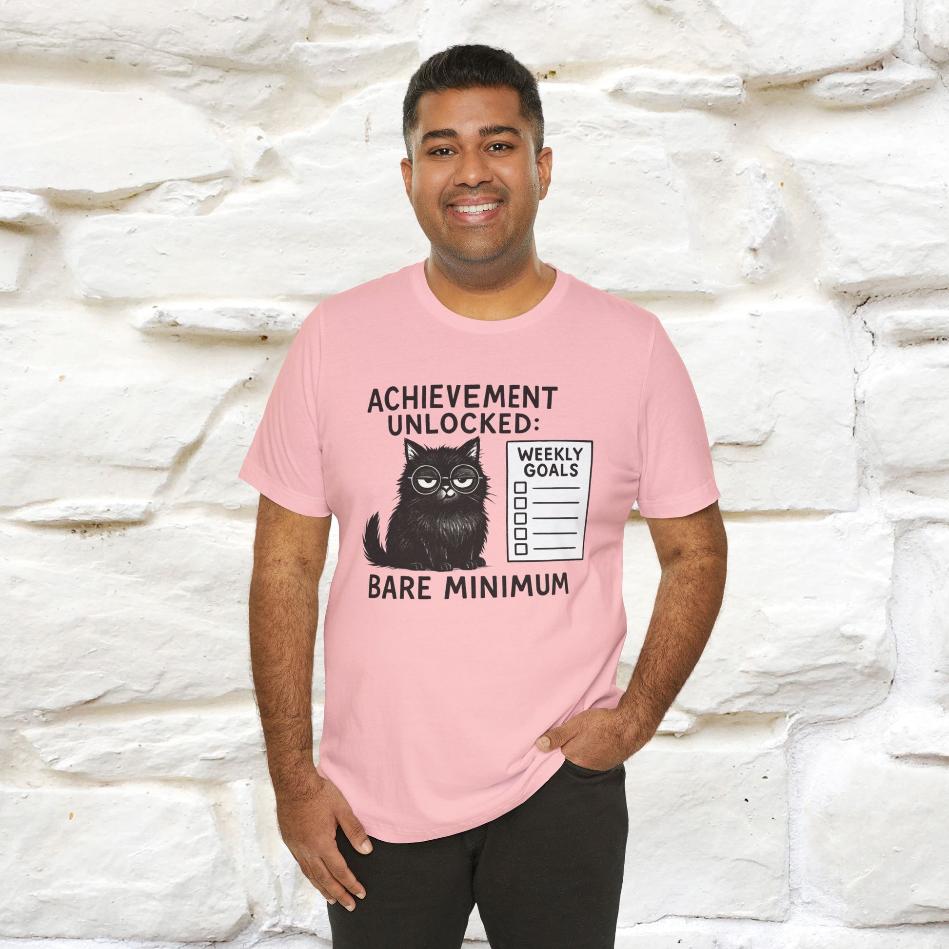 "Achievement Unlocked Bare Minimum." |Cat T-Shirt | Nunu&Miao Studio - Nunu&Miao Studio