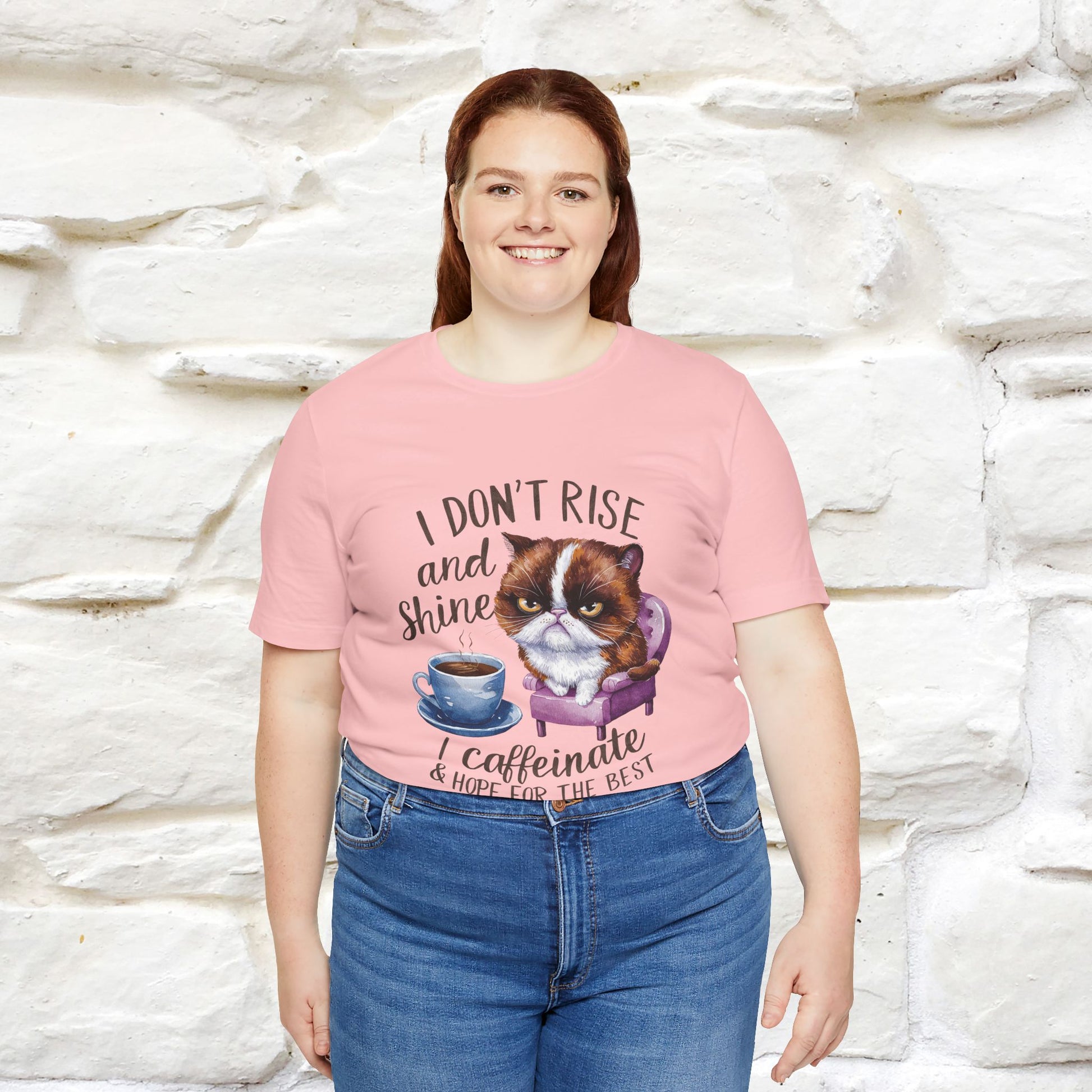 I Don’t Rise and Shine, I Caffeinate ....| Funny Cat T-Shirt| Nunu&Miao Studio - Nunu&Miao Studio