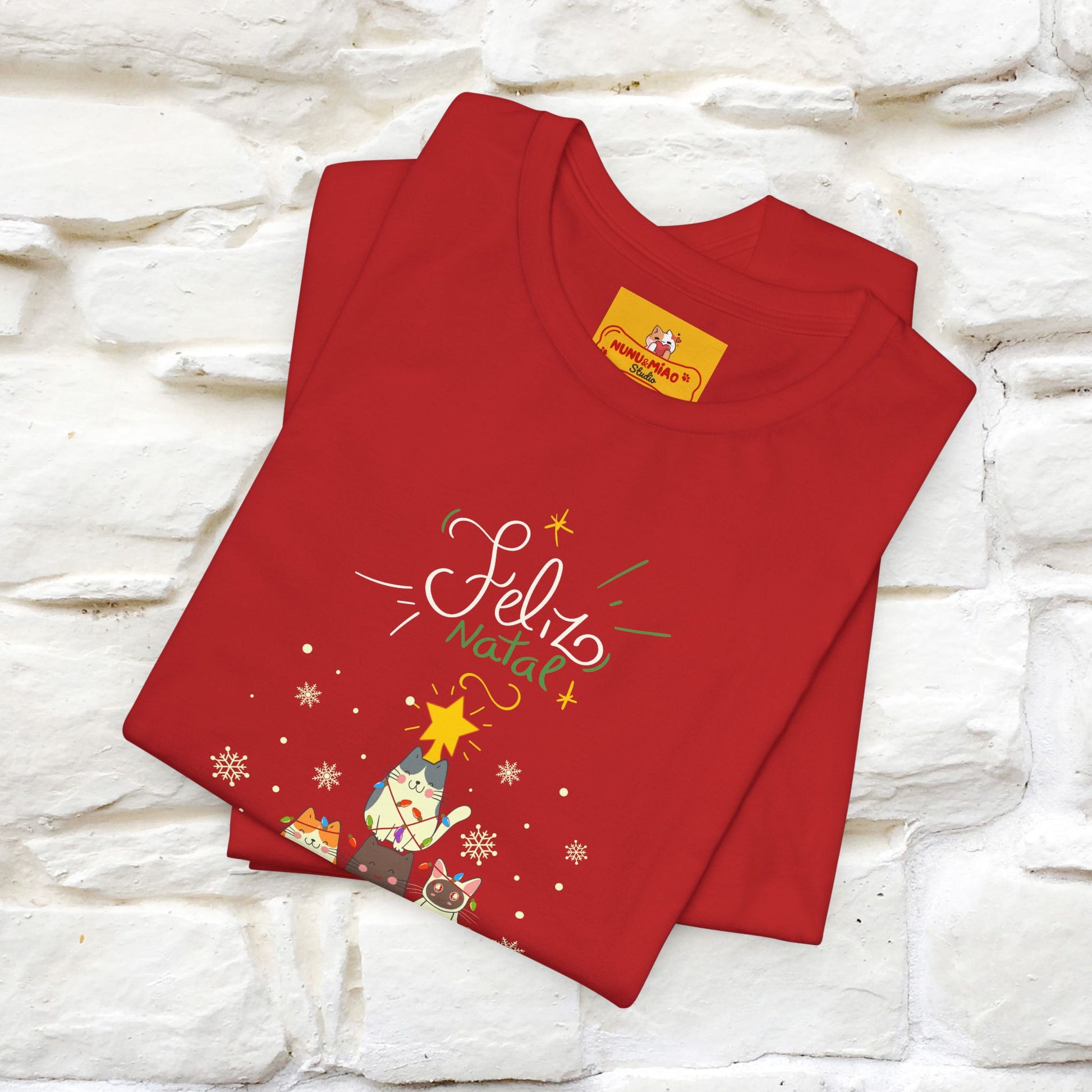"Feliz Natal" Cat T-shirt|Nunu&Miao Studio - Nunu&Miao Studio