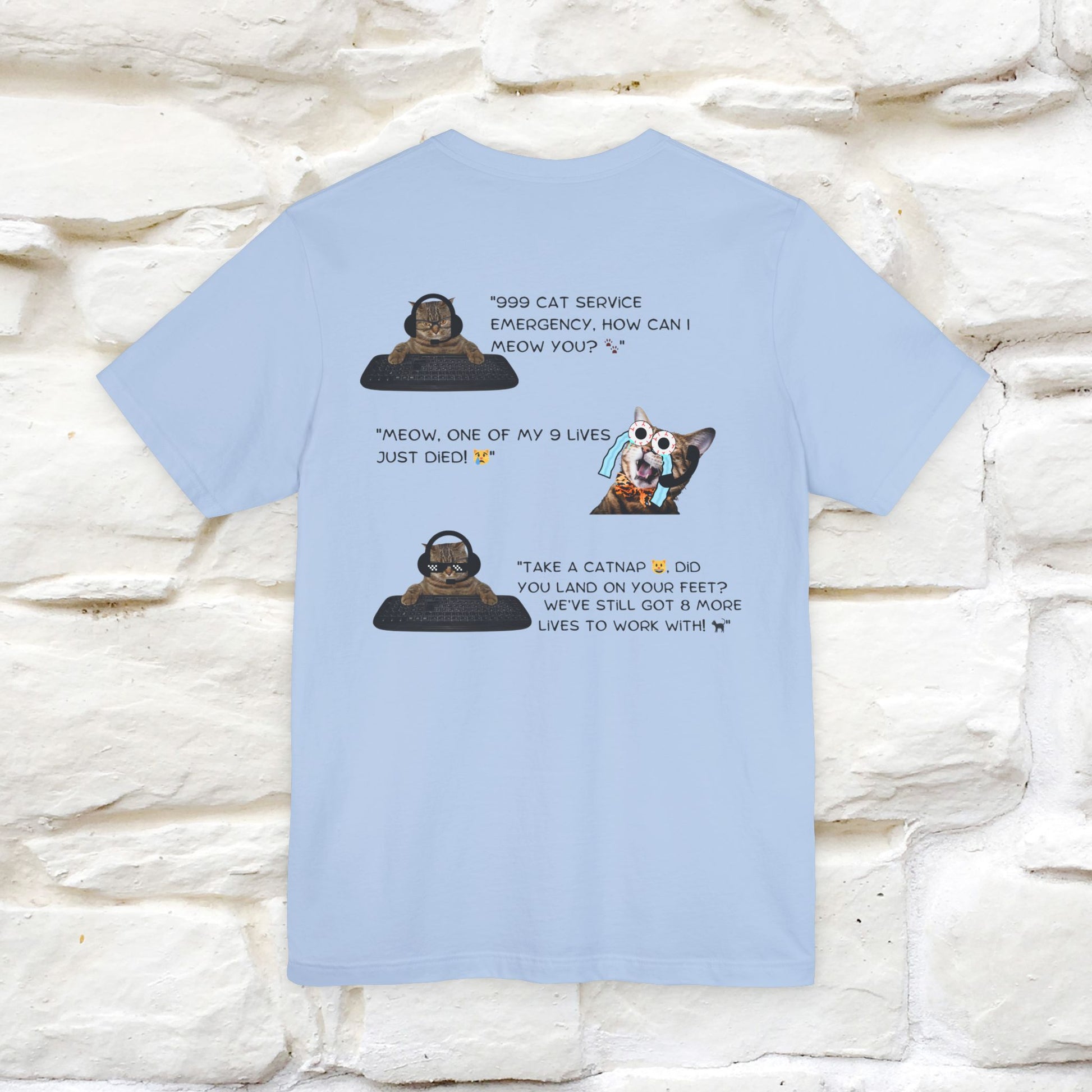 ''911 Emergency'' | Front & Back Design | Cat T-Shirt | Nunu&Miao Studio - Nunu&Miao Studio