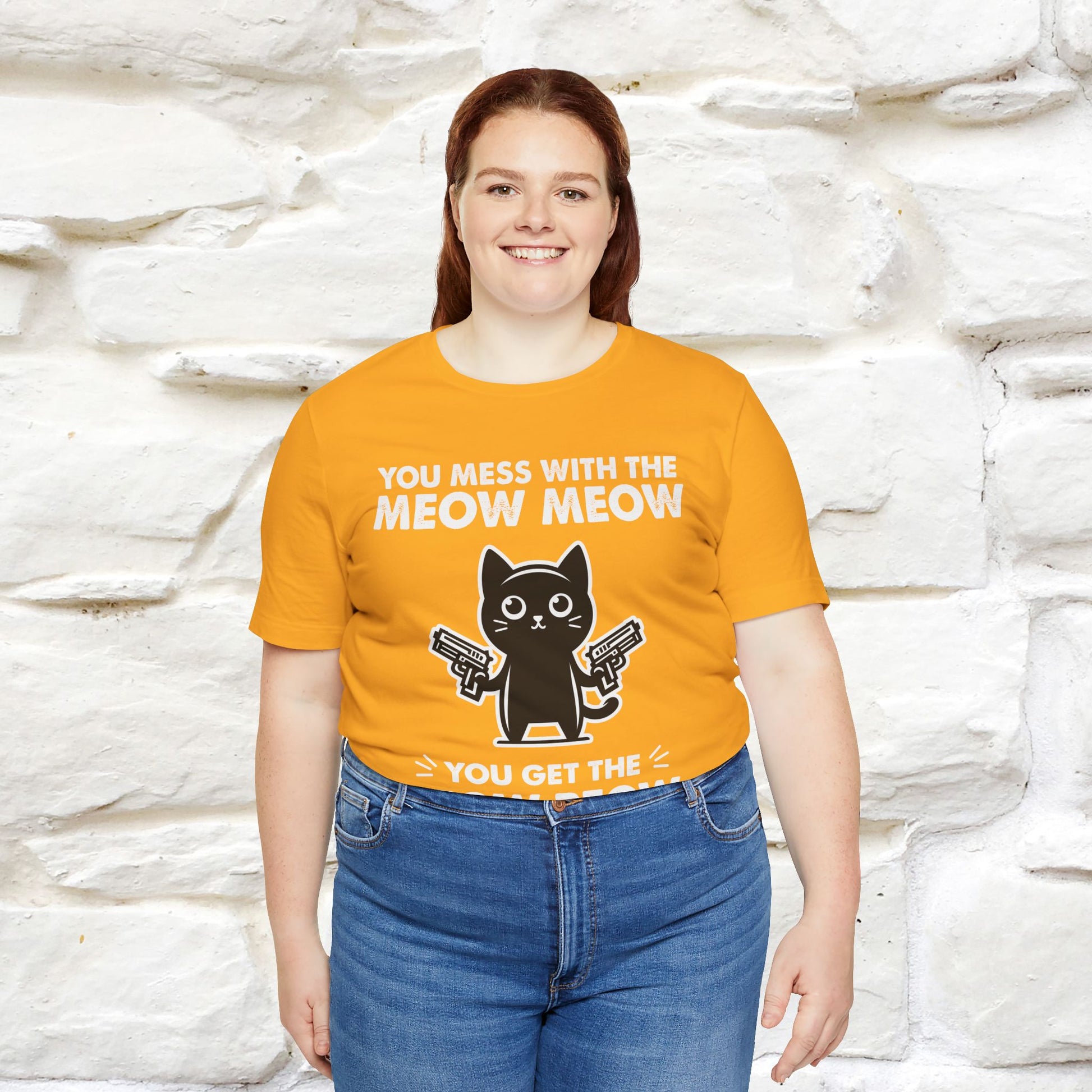 "You Mess With The Meow Meow, You Get The Peow Peow" Cat T-shirt |Nunu&Miao Studio - Nunu&Miao Studio