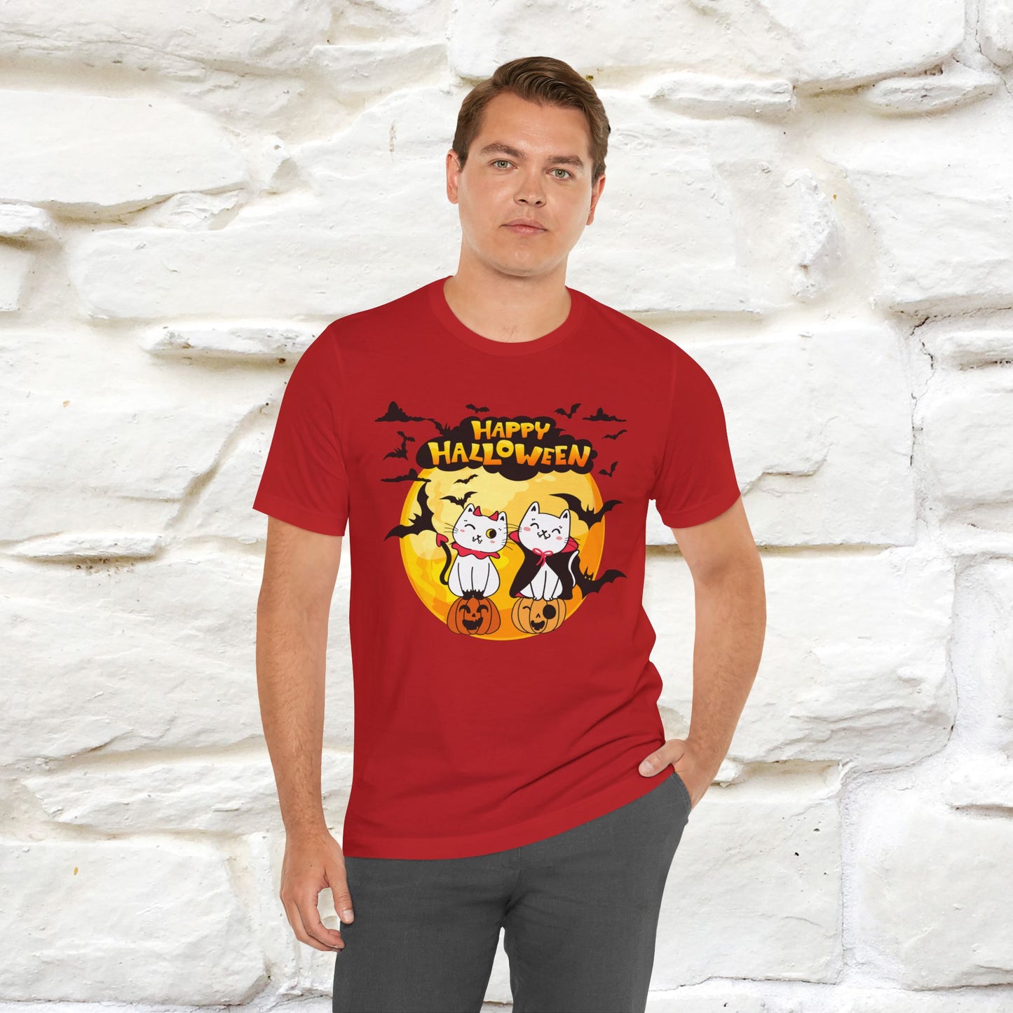 "Happy Halloween Cat Couple " Cat  T-shirt |Nunu&Miao Studio - Nunu&Miao Studio