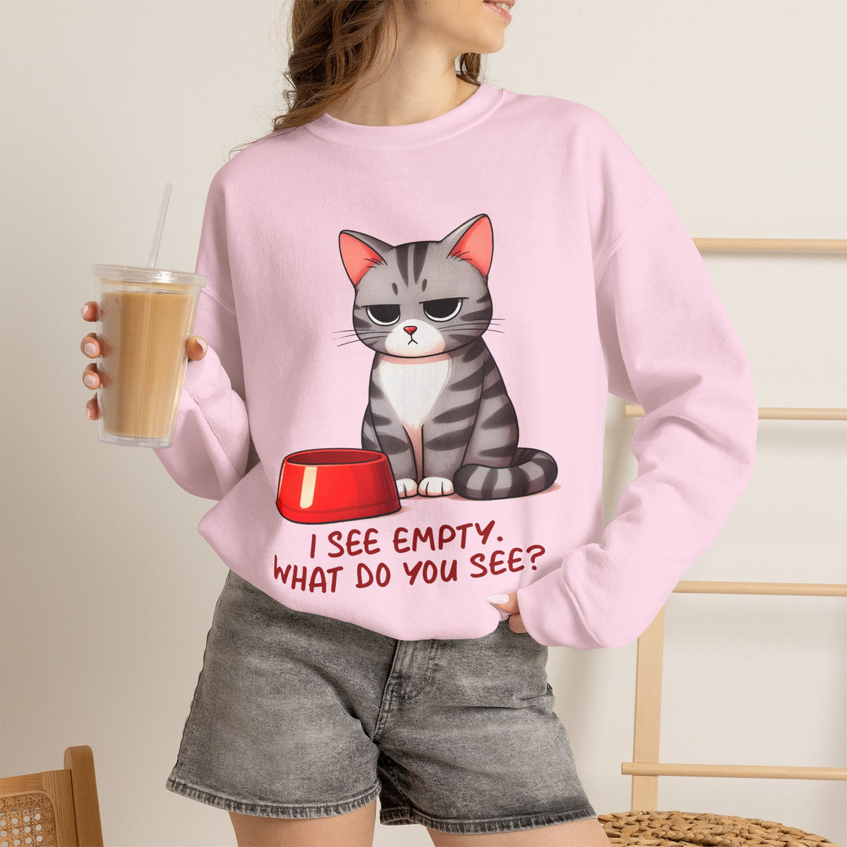 ''I See Empty What Do You See..'' |Cat Sweatshirt | Nunu&Miao Studio