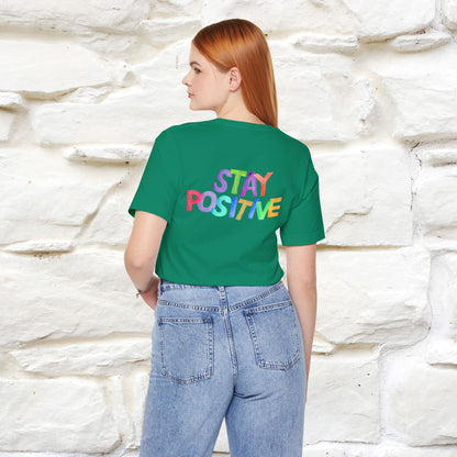 "Stay Positive'' Cat T-Shirt | Front & Back Design | Nunu&Miao Studio - Nunu&Miao Studio