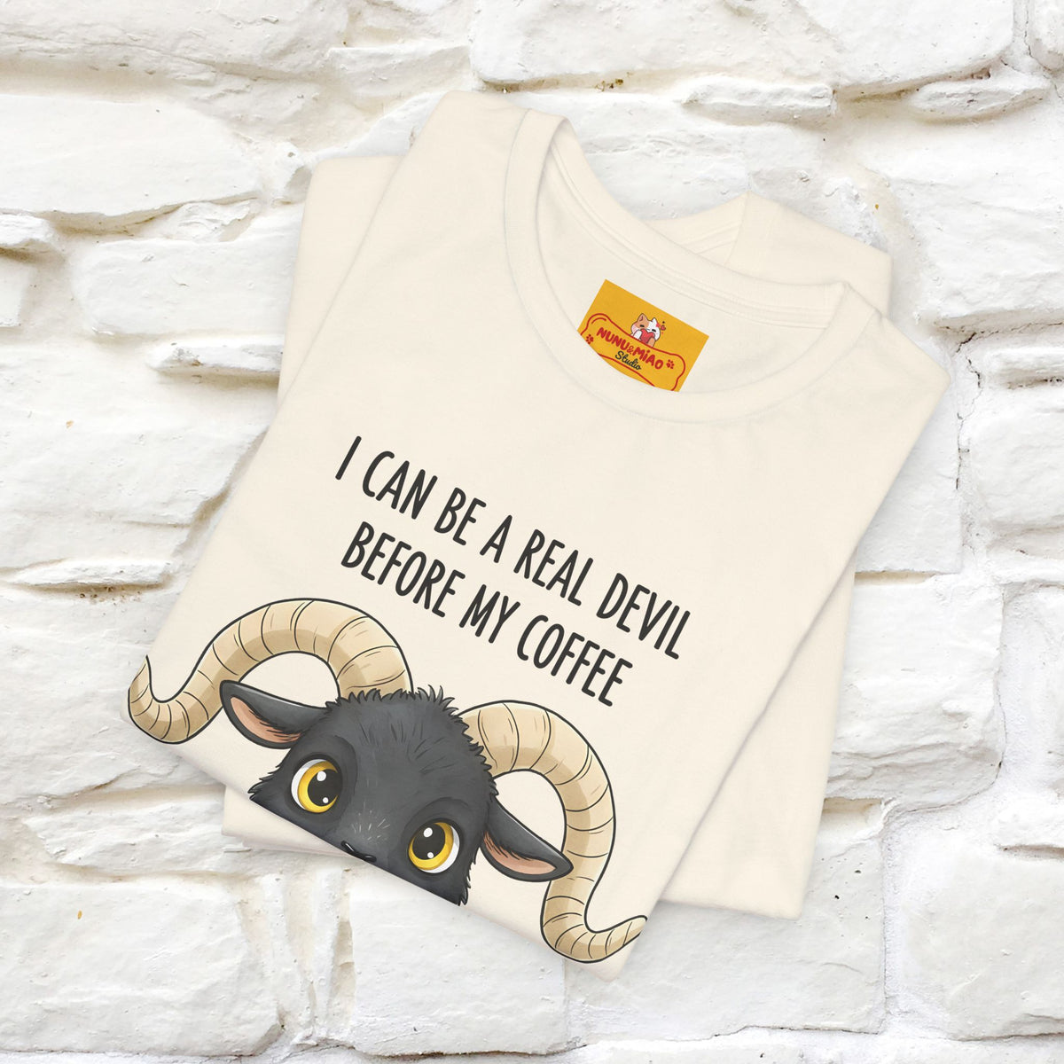 "I Can Be a Real Devil Before My Coffe" Funny T-shirt |Nunu&Miao Studio