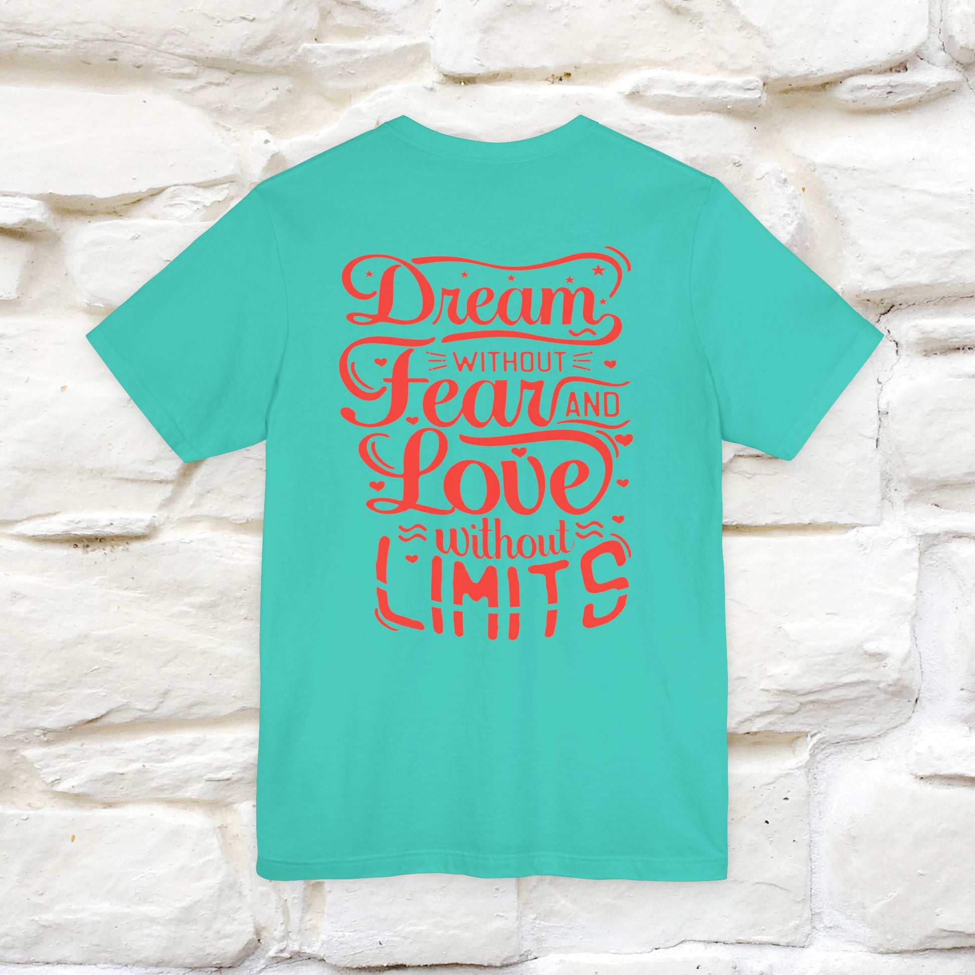 "Dream Without Fear And Love Without Limits'' Cat T-Shirt | Front & Back Design | Nunu&Miao Studio - Nunu&Miao Studio