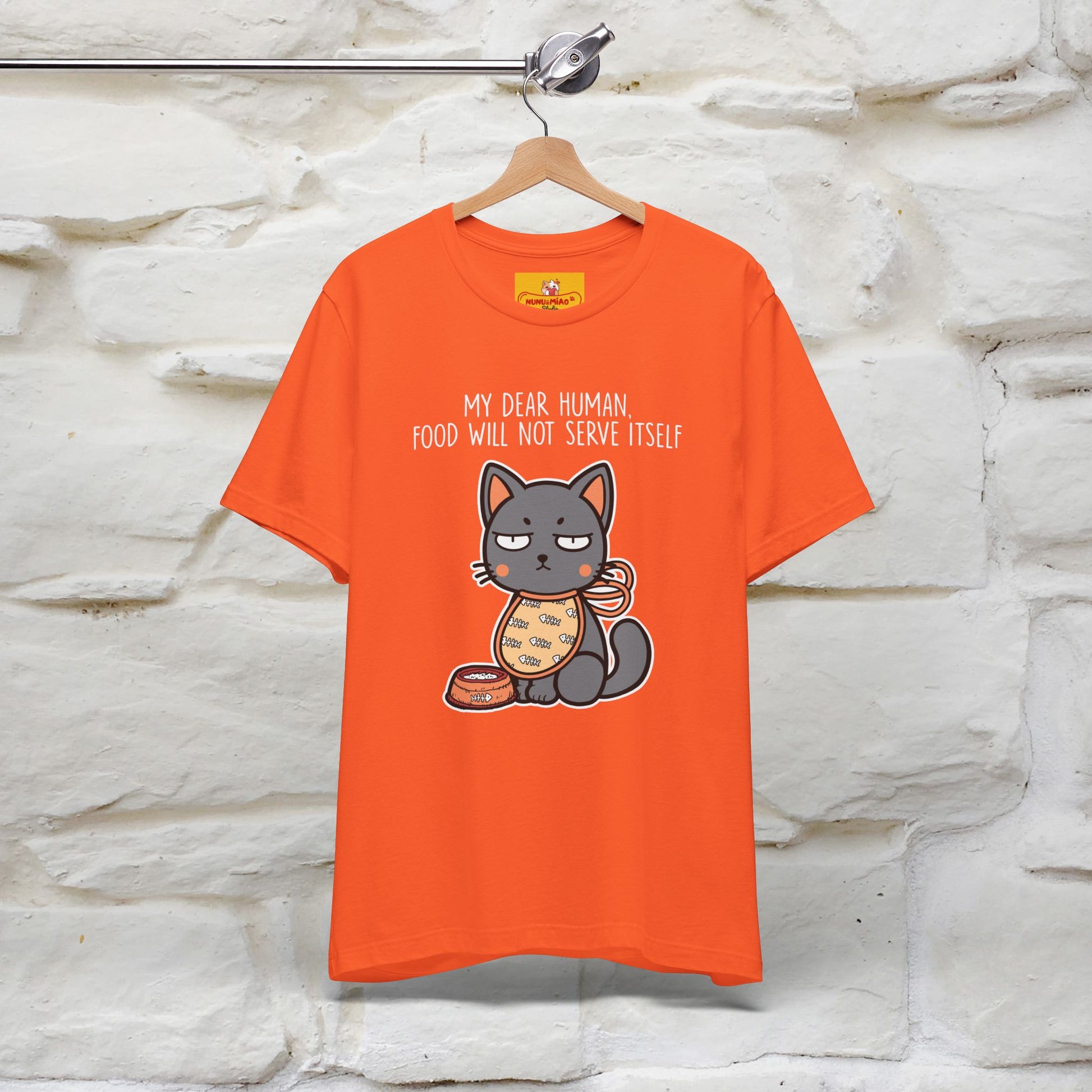 "Dear Human, Food Will Not Serve Itself" |Cat T-Shirt | Nunu&Miao Studio - Nunu&Miao Studio
