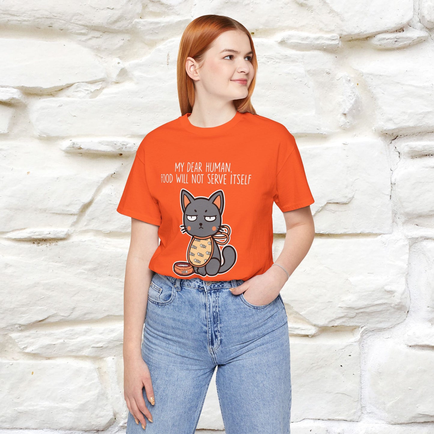 "Dear Human, Food Will Not Serve Itself" |Cat T-Shirt | Nunu&Miao Studio - Nunu&Miao Studio