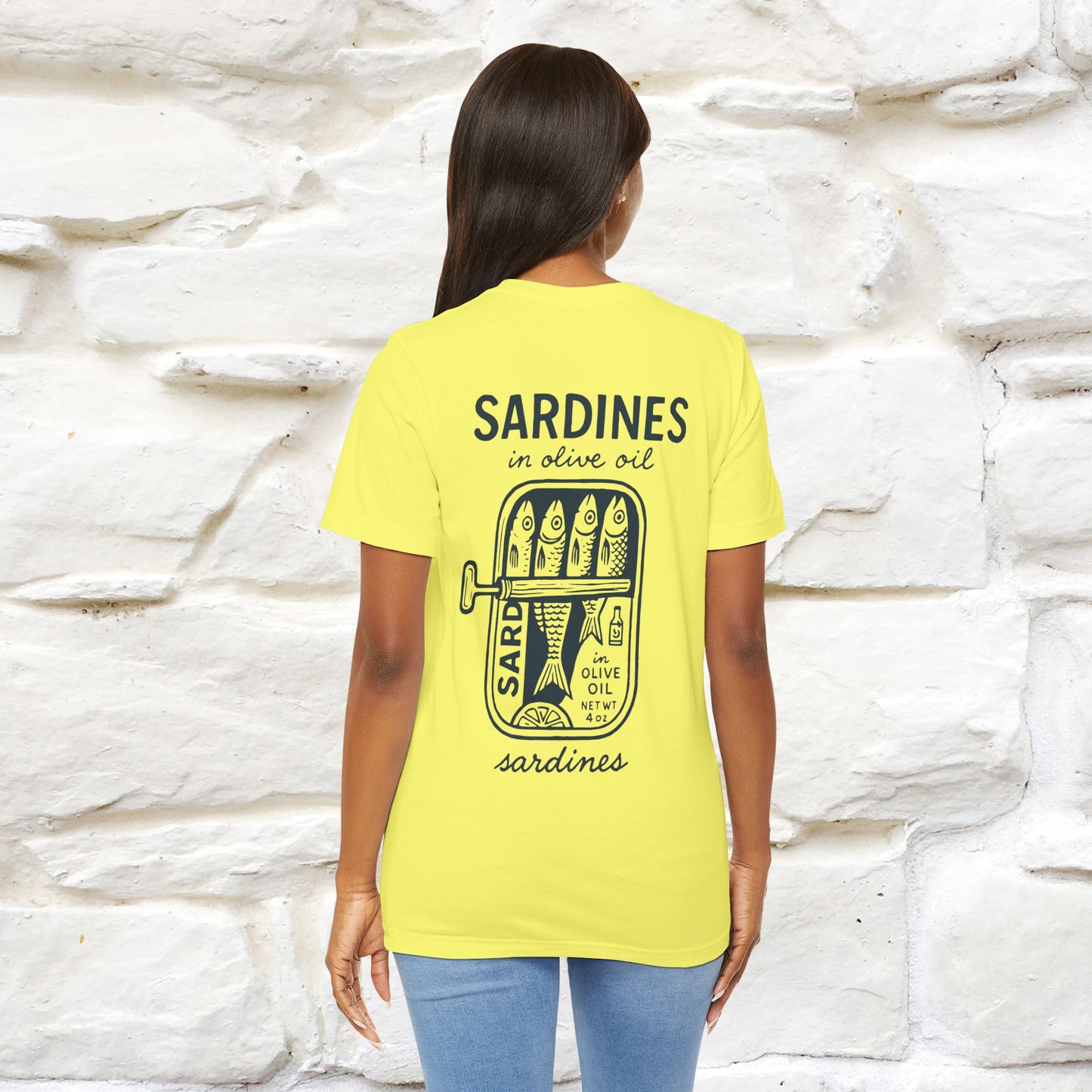 "Sardines In Olive Oil" Cute T-shirt | Front & Back Design|Nunu&Miao Studio - Nunu&Miao Studio