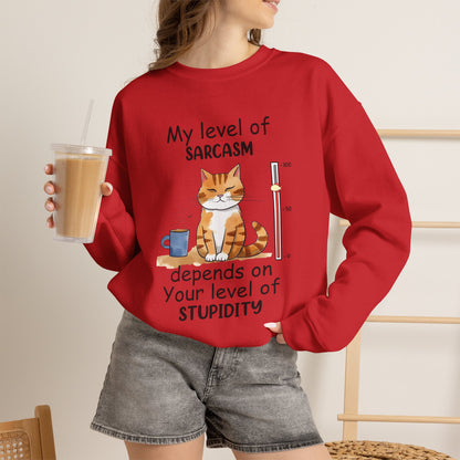 "My Level Of Sarcasm...'' |Cat Sweatshirt | Nunu&Miao Studio