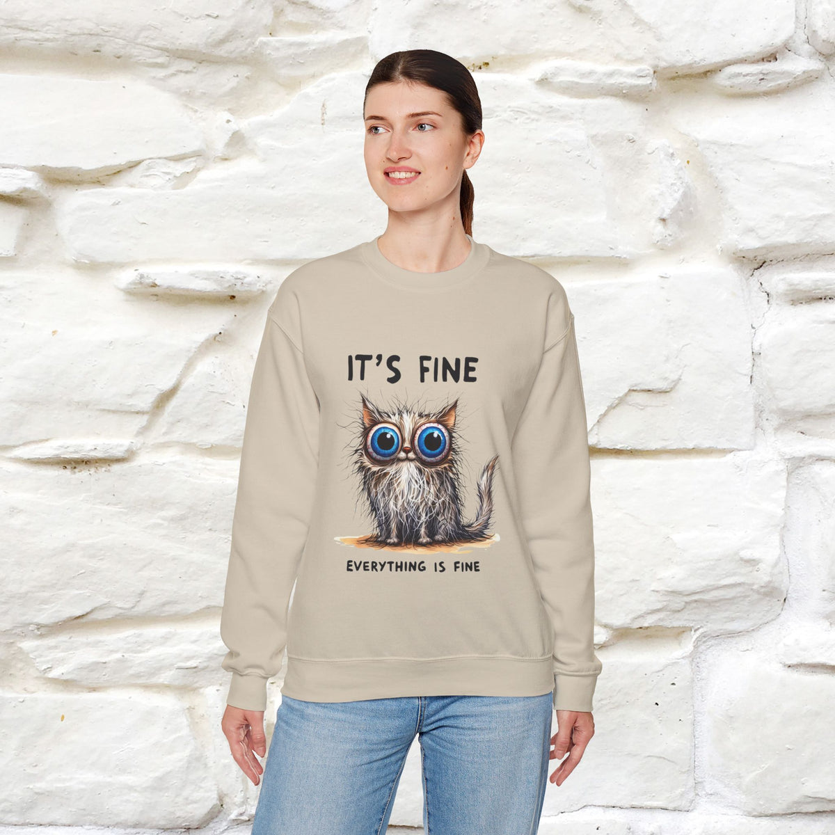 "It's Fine'' |Cat Sweatshirt | Nunu&Miao Studio