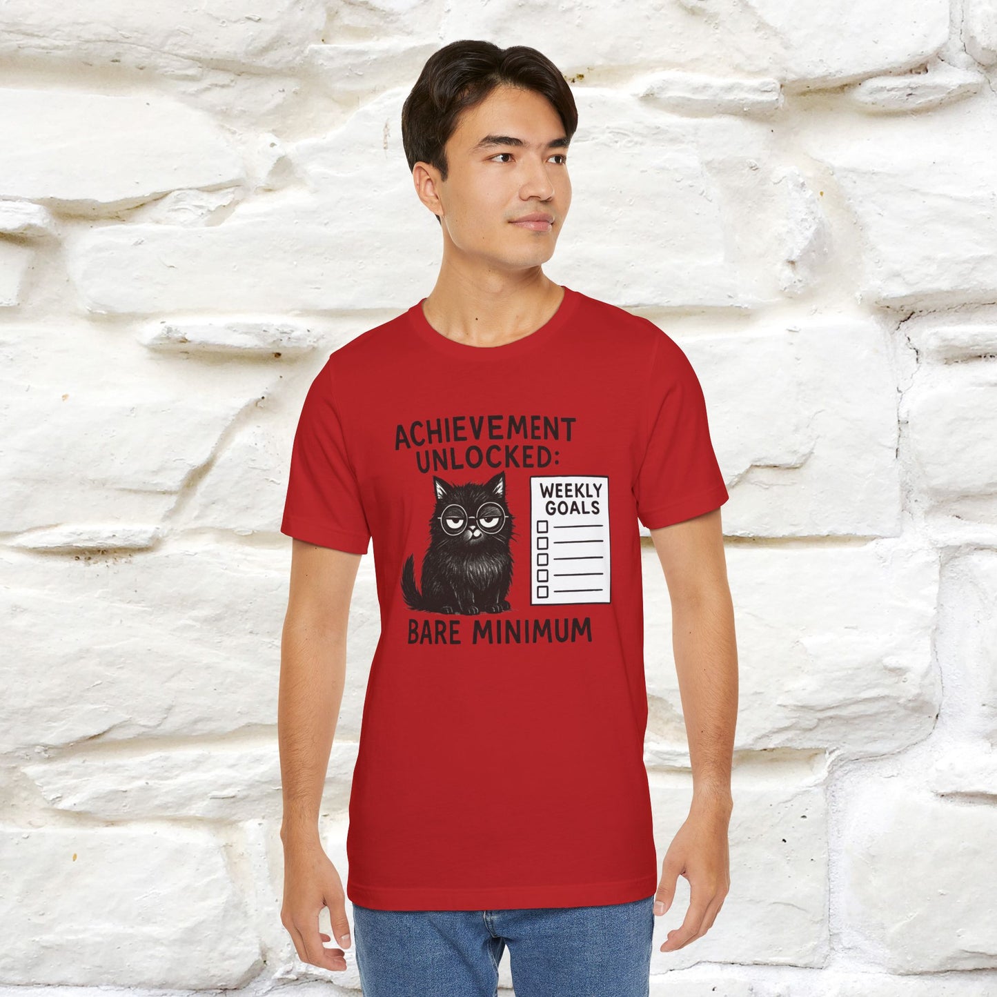 "Achievement Unlocked Bare Minimum." |Cat T-Shirt | Nunu&Miao Studio - Nunu&Miao Studio