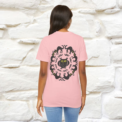 ''Black Cat Circle'' Cat T-Shirt Front and Back Design | Nunu&Miao Studio - Nunu&Miao Studio