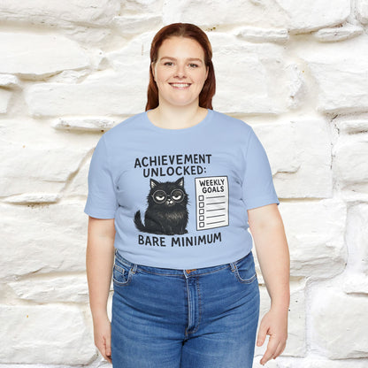"Achievement Unlocked Bare Minimum." |Cat T-Shirt | Nunu&Miao Studio - Nunu&Miao Studio