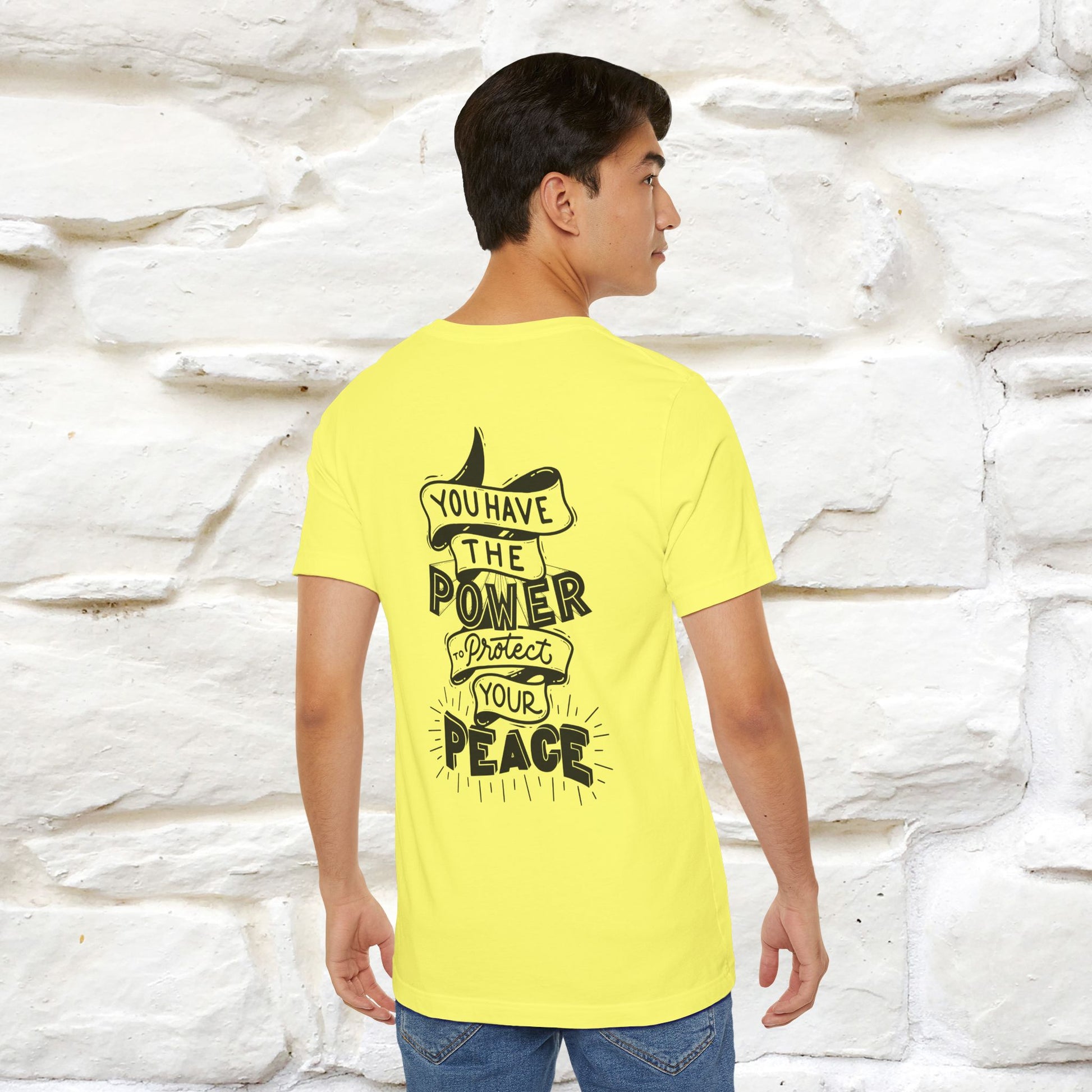 "You Have the Power to Protect Your Peace" Cat T-Shirt| Front & Back Design | Nunu&Miao Studio - Nunu&Miao Studio