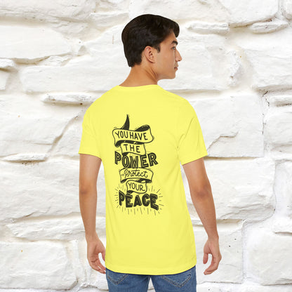 "You Have the Power to Protect Your Peace" Cat T-Shirt| Front & Back Design | Nunu&Miao Studio - Nunu&Miao Studio