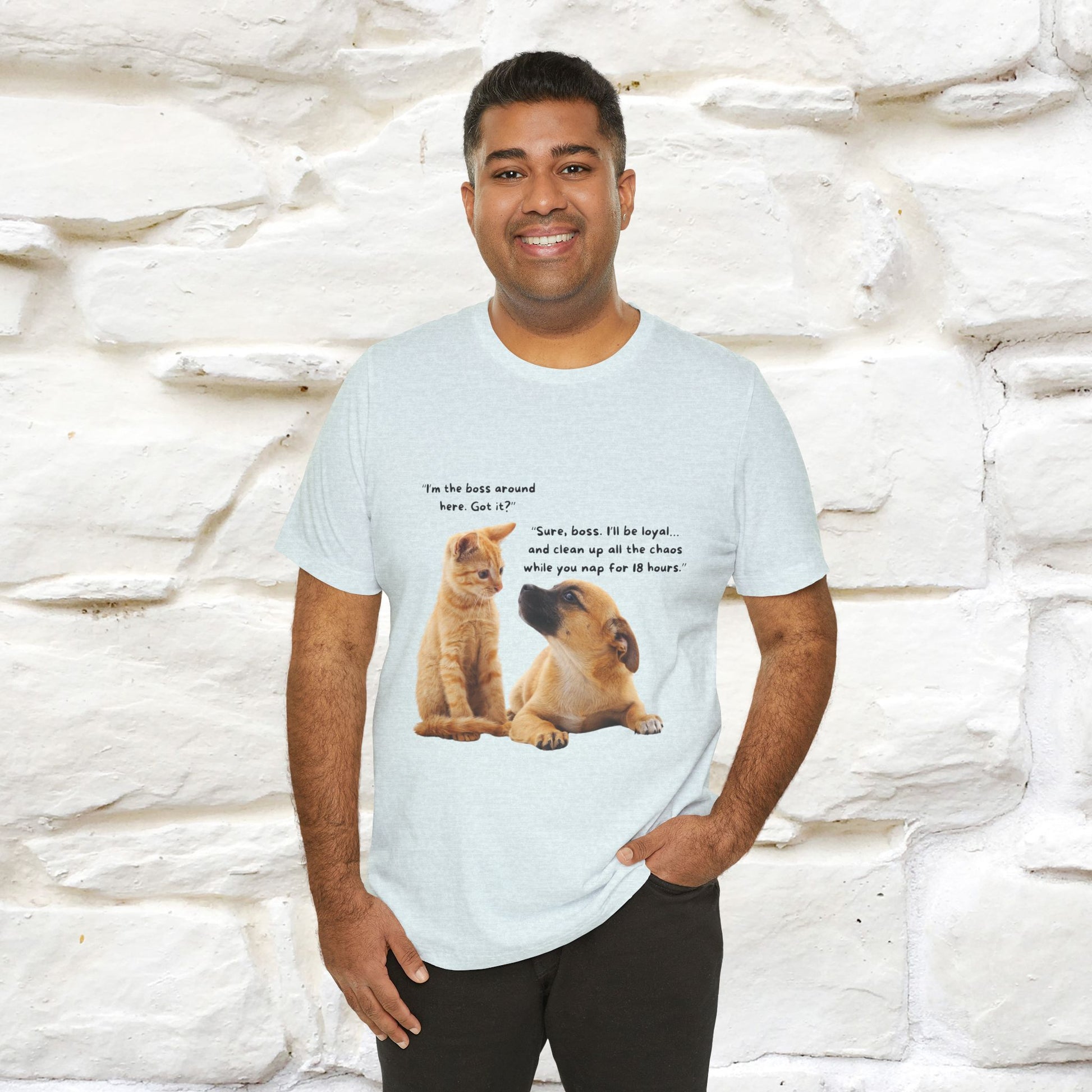 ''I am The Boss Here'' Funny Cat T-shirt for Men and Women  100% Cotton* - Nunu&Miao Studio
