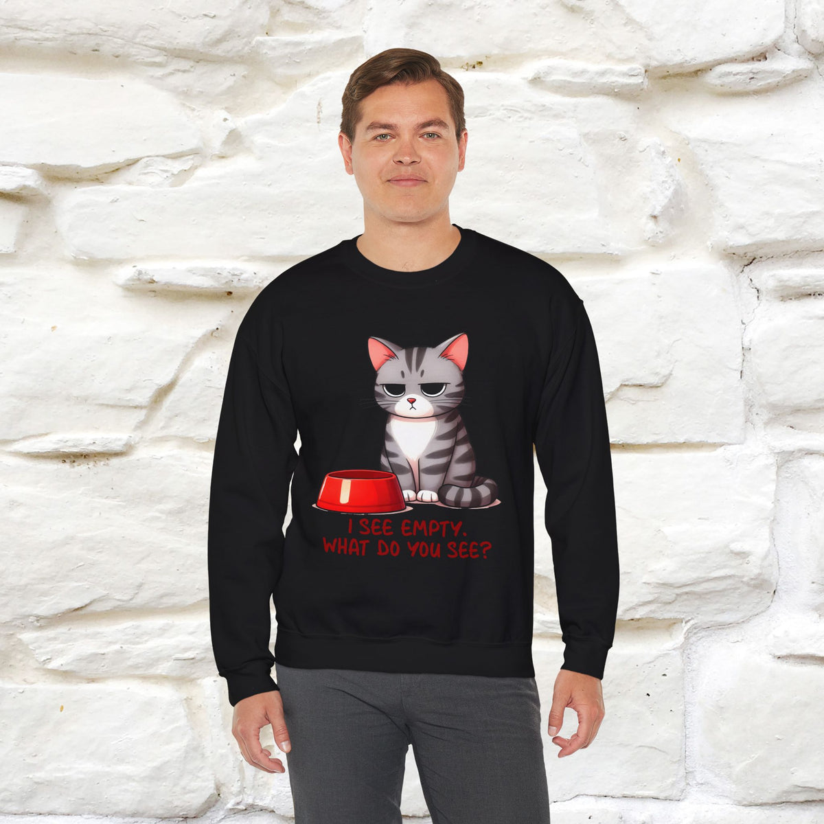 ''I See Empty What Do You See..'' |Cat Sweatshirt | Nunu&Miao Studio