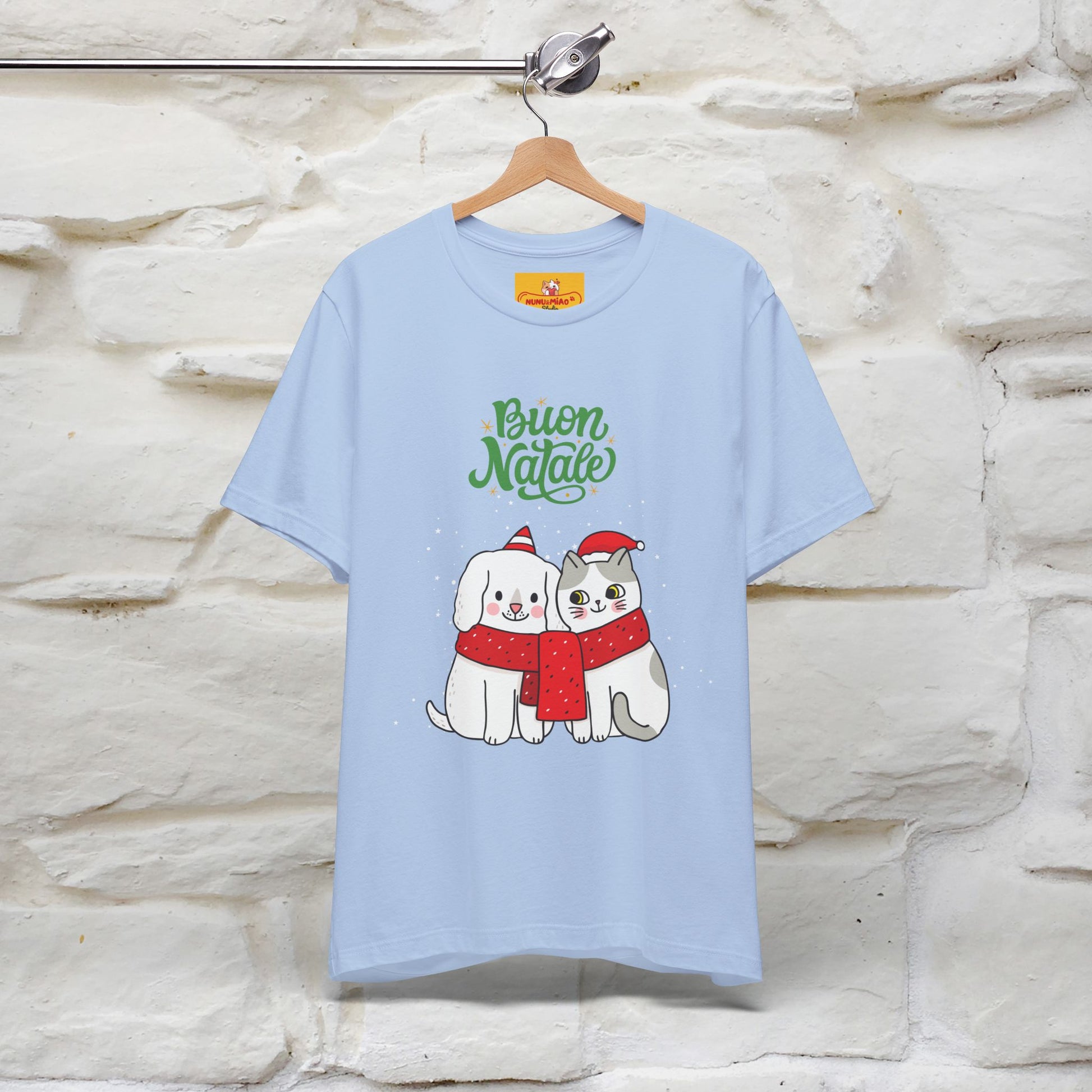 ''Buon Natale Cat and Dog'' Christmas T-shirt  | Nunu&Miao Studio - Nunu&Miao Studio