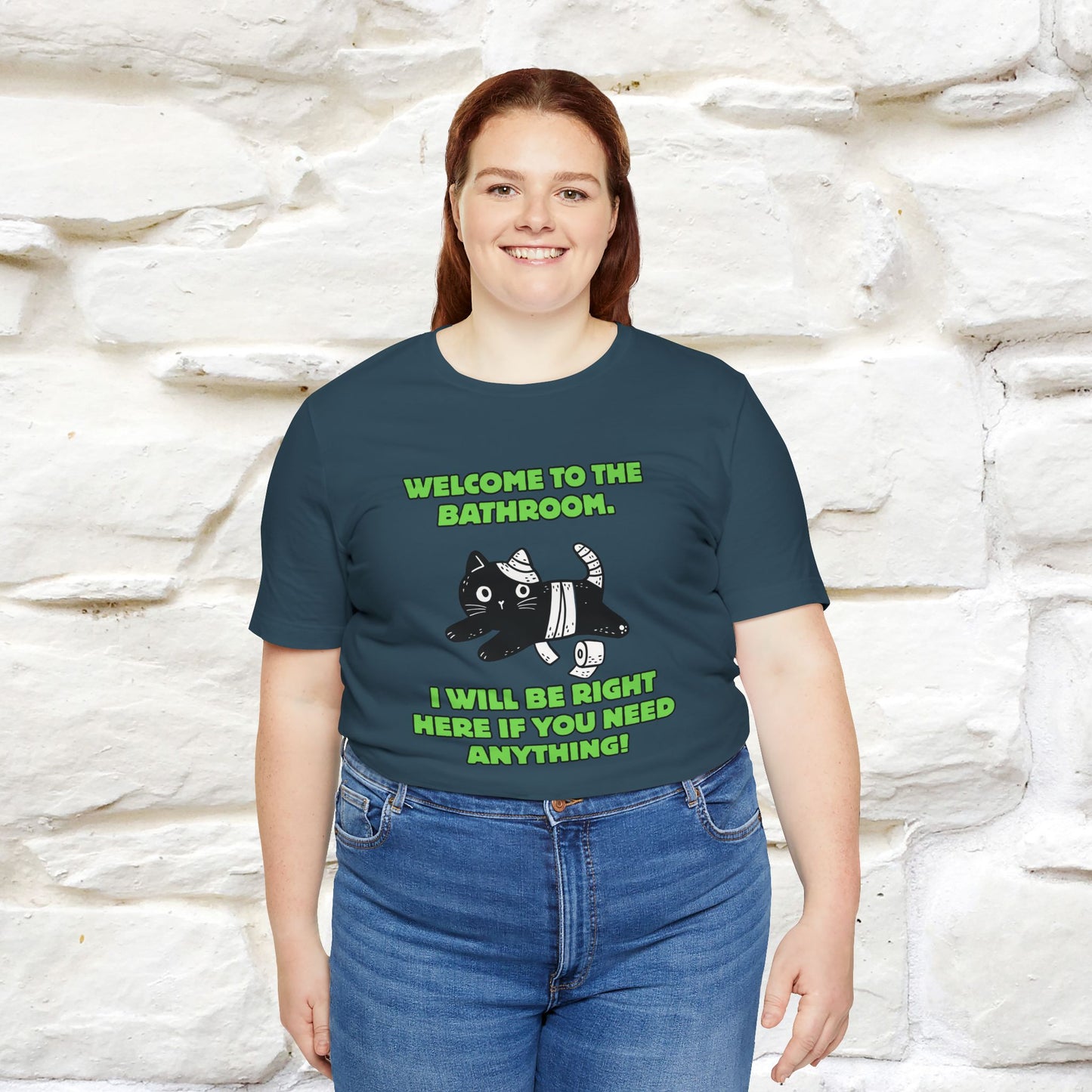 "Welcome To The Bathroom..."Funny  Cat T-shirt |Nunu&Miao Studio - Nunu&Miao Studio