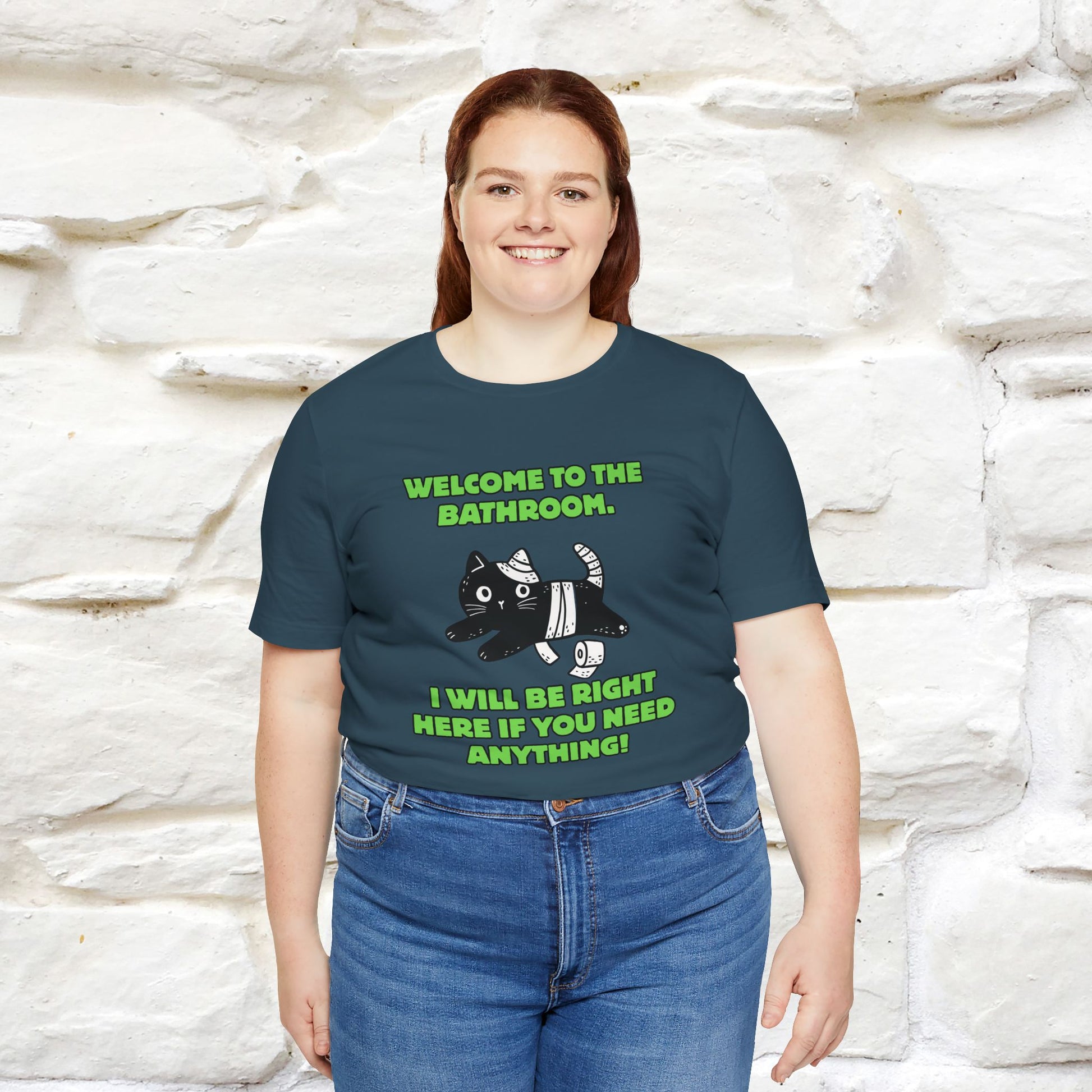 "Welcome To The Bathroom..."Funny  Cat T-shirt |Nunu&Miao Studio - Nunu&Miao Studio