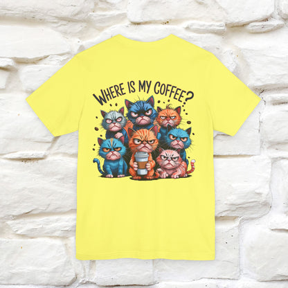 "Where Is My Coffe?" Cat T-Shirt | Front & Back Design | Nunu&Miao Studio
