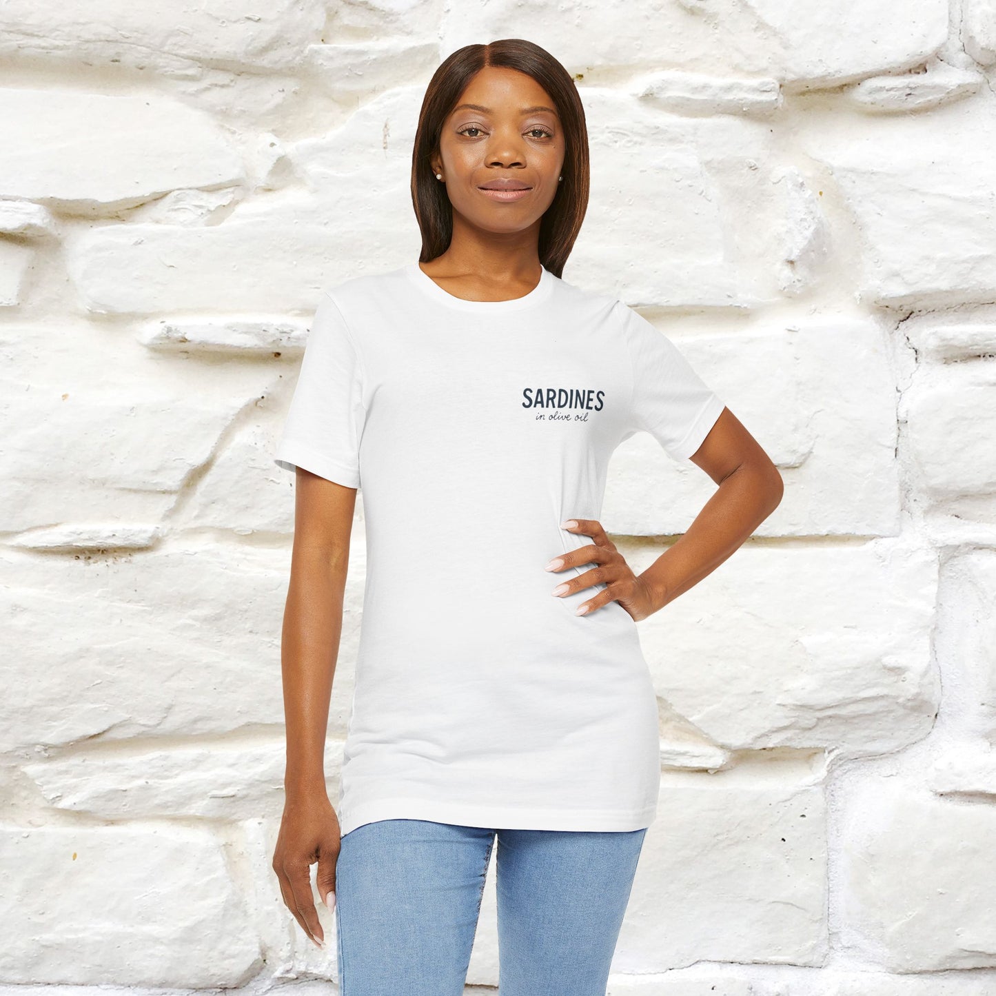 "Sardines In Olive Oil" Cute T-shirt | Front & Back Design|Nunu&Miao Studio - Nunu&Miao Studio