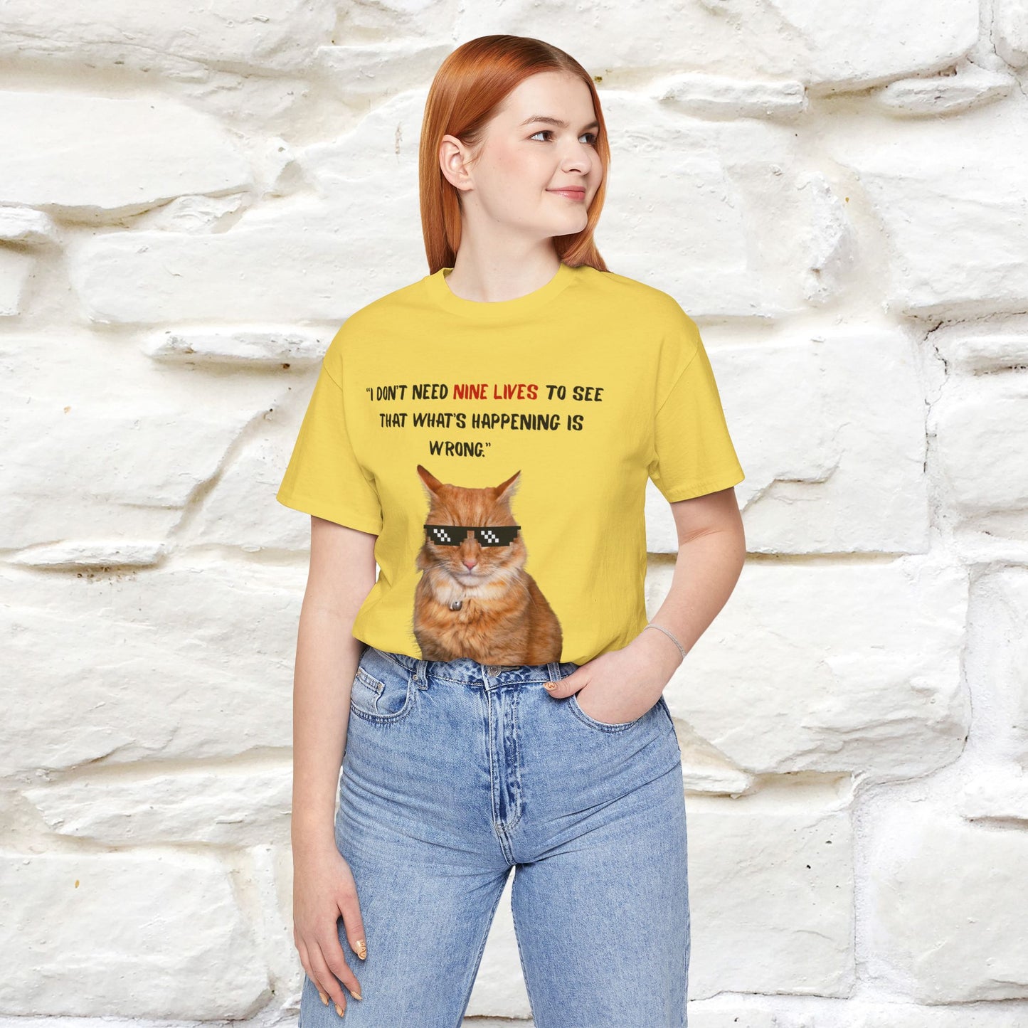 "“I don’t need nine lives....” " Cat T-shirt | Front & Back Design |Nunu&Miao Studio - Nunu&Miao Studio