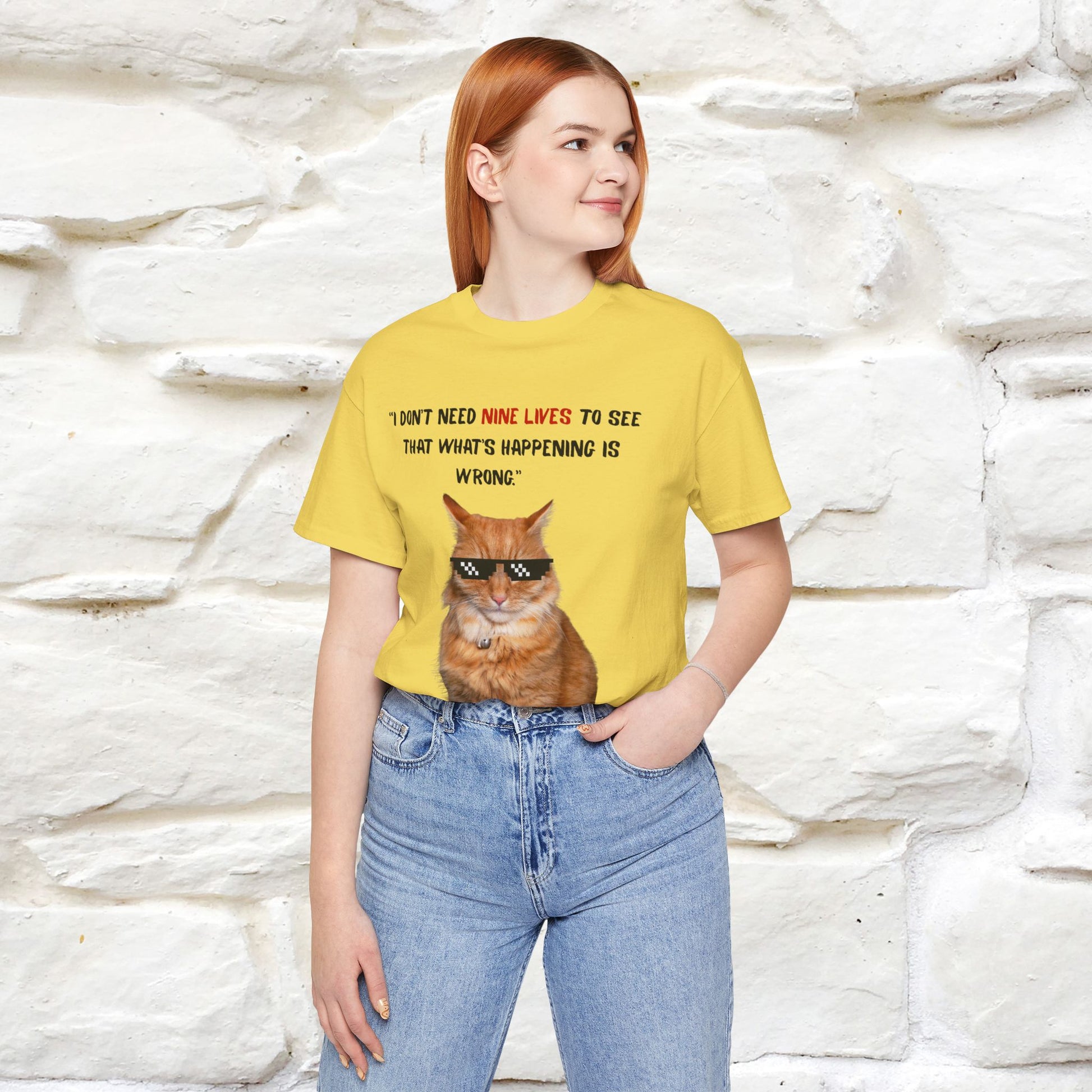 "“I don’t need nine lives....” " Cat T-shirt | Front & Back Design |Nunu&Miao Studio - Nunu&Miao Studio