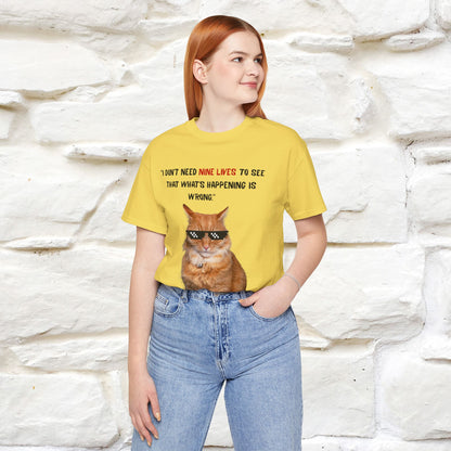 "“I don’t need nine lives....” " Cat T-shirt | Front & Back Design |Nunu&Miao Studio - Nunu&Miao Studio