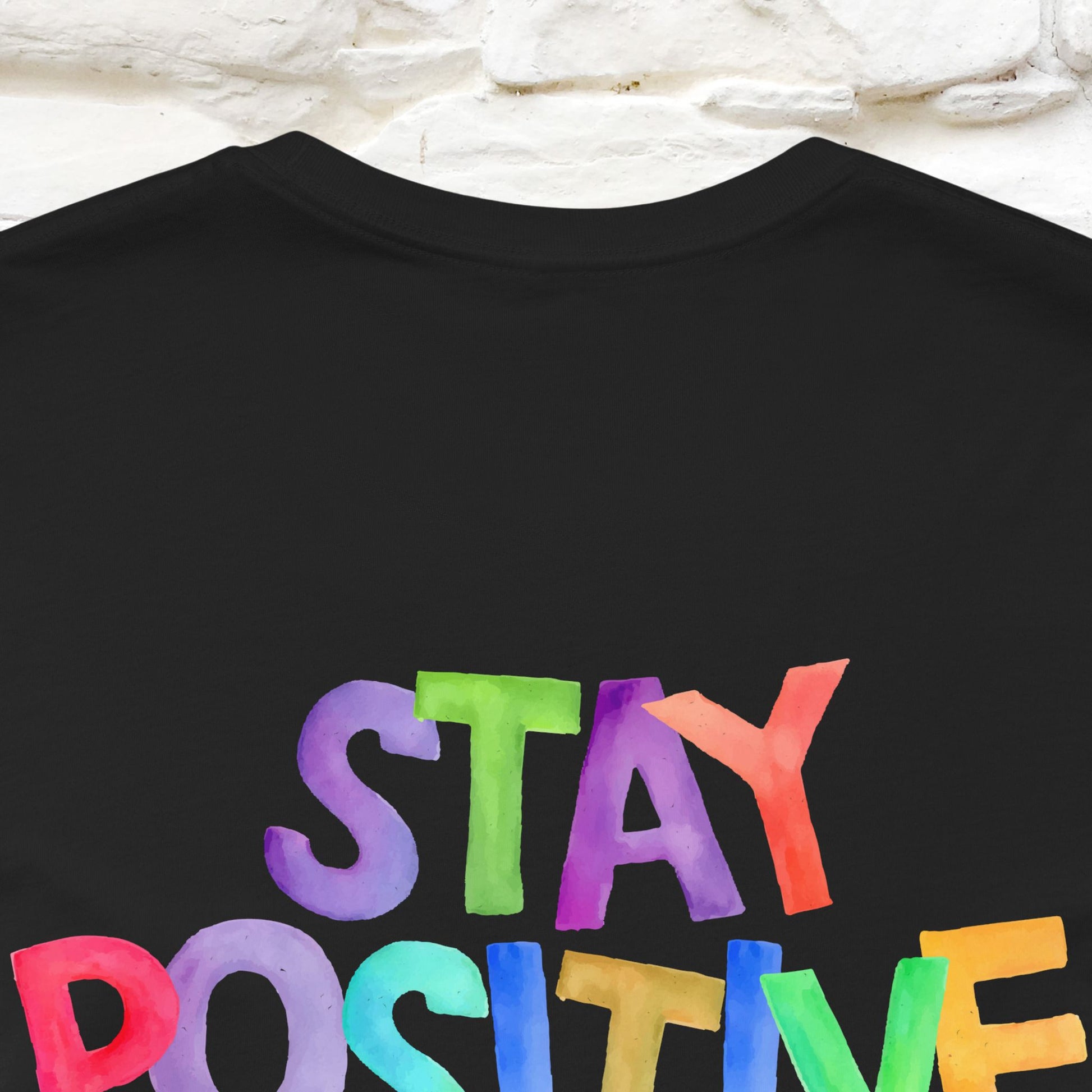 "Stay Positive'' Cat T-Shirt | Front & Back Design | Nunu&Miao Studio - Nunu&Miao Studio