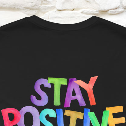 "Stay Positive'' Cat T-Shirt | Front & Back Design | Nunu&Miao Studio - Nunu&Miao Studio