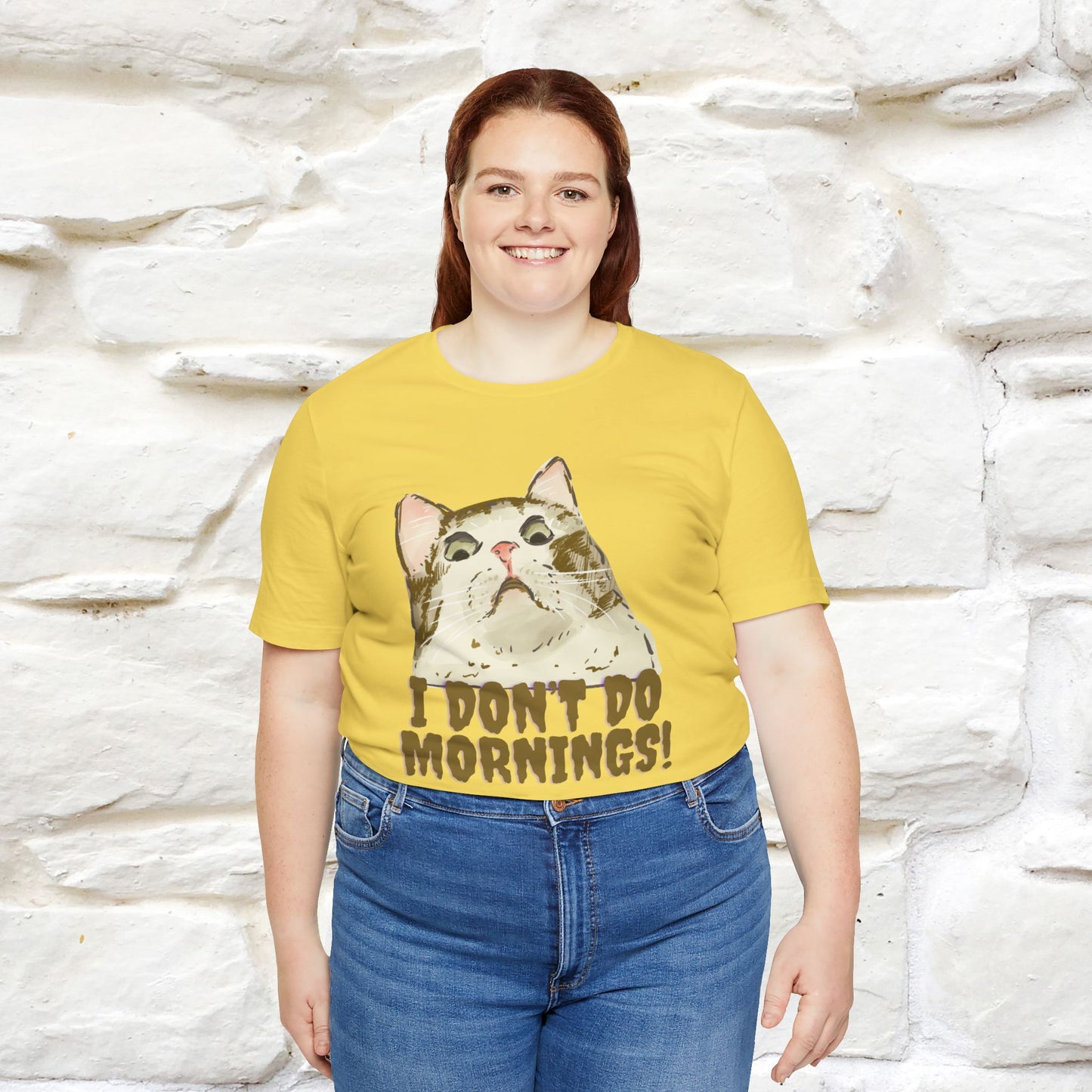 ''I Don't Do Mornings''  Cat T-shirt | Cat T-Shirt | Nunu&Miao Studio - Nunu&Miao Studio