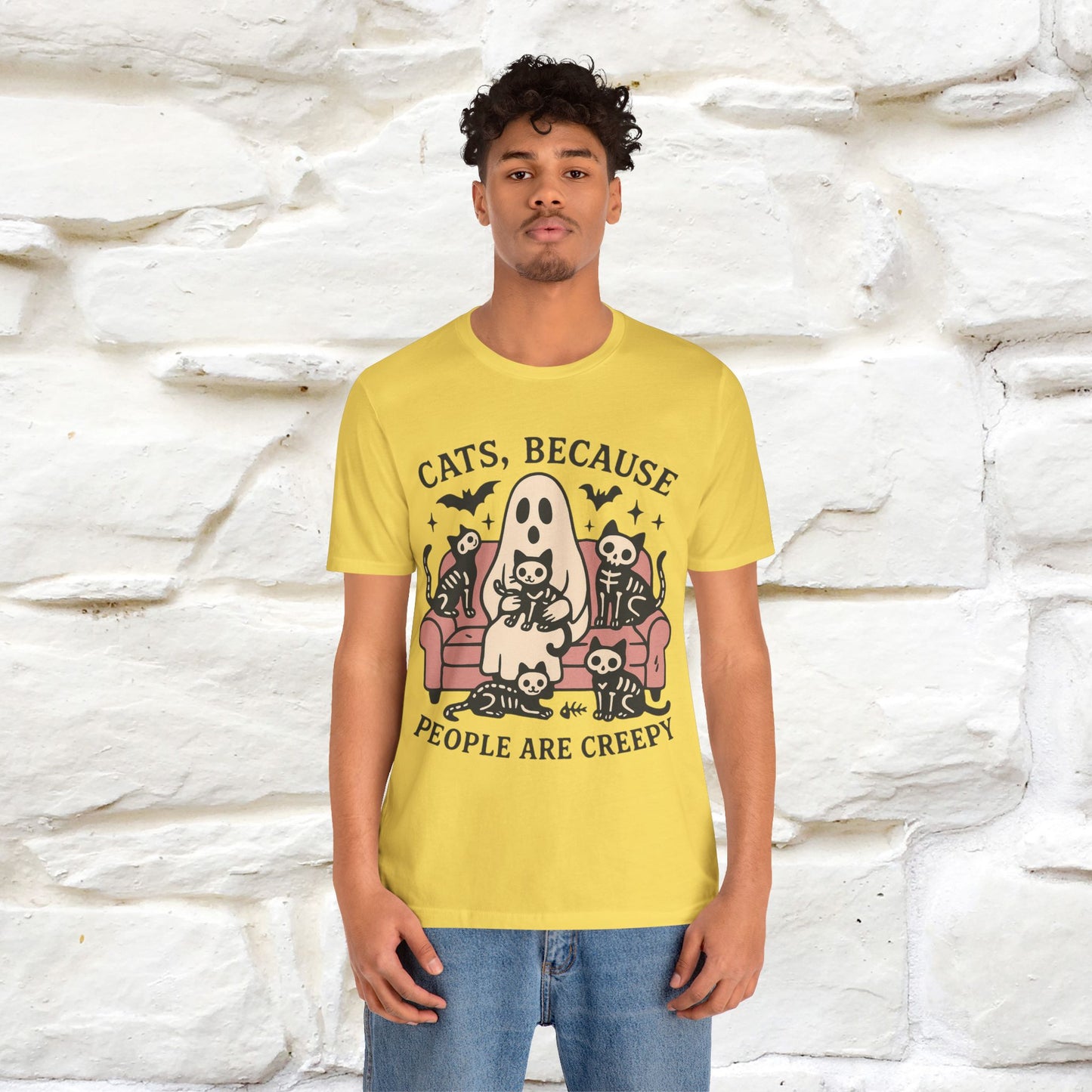 "Cat Because People Are Creepy" Halloween Cat T-shirt |Nunu&Miao Studio - Nunu&Miao Studio