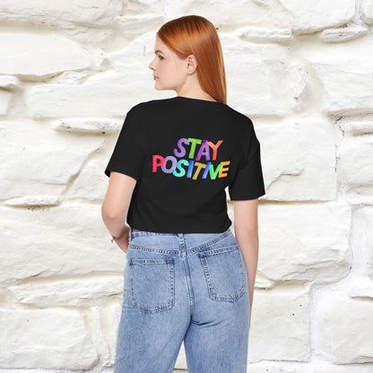 "Stay Positive'' Cat T-Shirt | Front & Back Design | Nunu&Miao Studio - Nunu&Miao Studio