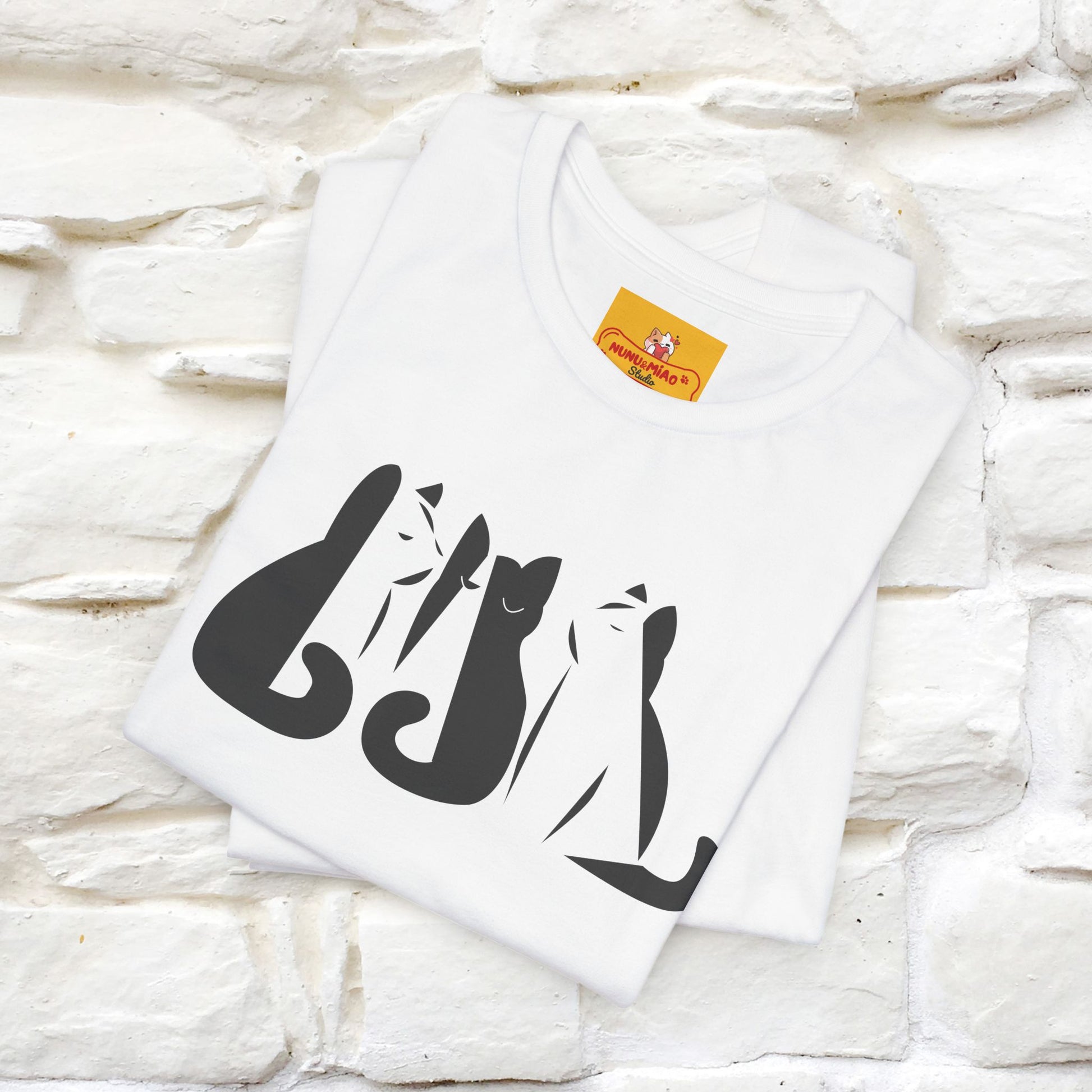 "Black And White'' Cat T-Shirt Front and Back Design | Nunu&Miao Studio - Nunu&Miao Studio