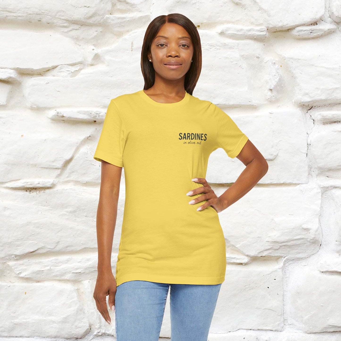 "Sardines In Olive Oil" Cute T-shirt | Front & Back Design|Nunu&Miao Studio - Nunu&Miao Studio