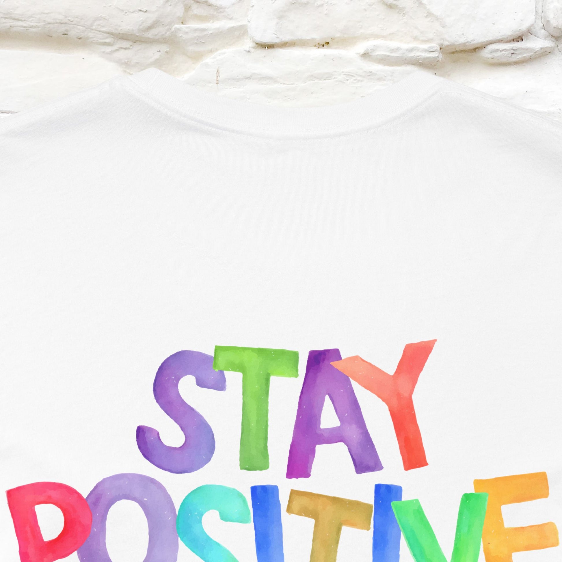 "Stay Positive'' Cat T-Shirt | Front & Back Design | Nunu&Miao Studio - Nunu&Miao Studio