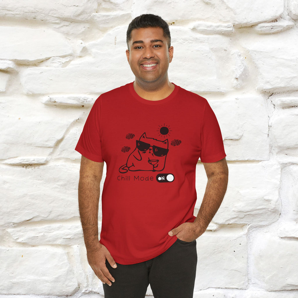 ''Chill Mode on'' Cat T-Shirt Front and Back Design | Nunu&Miao Studio