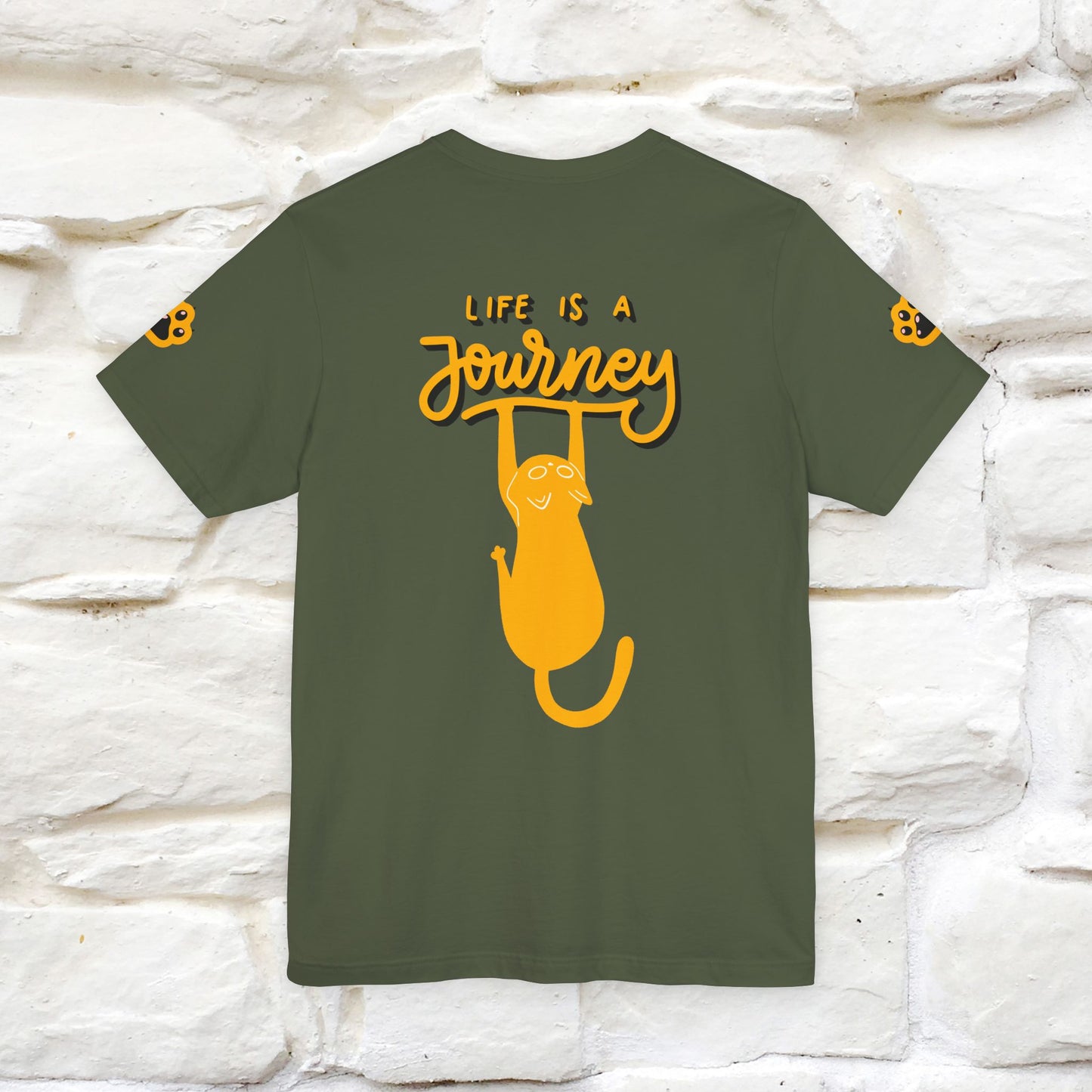 "Life Is A Journey'' Cat T-Shirt | Front & Back Design | Nunu&Miao Studio - Nunu&Miao Studio