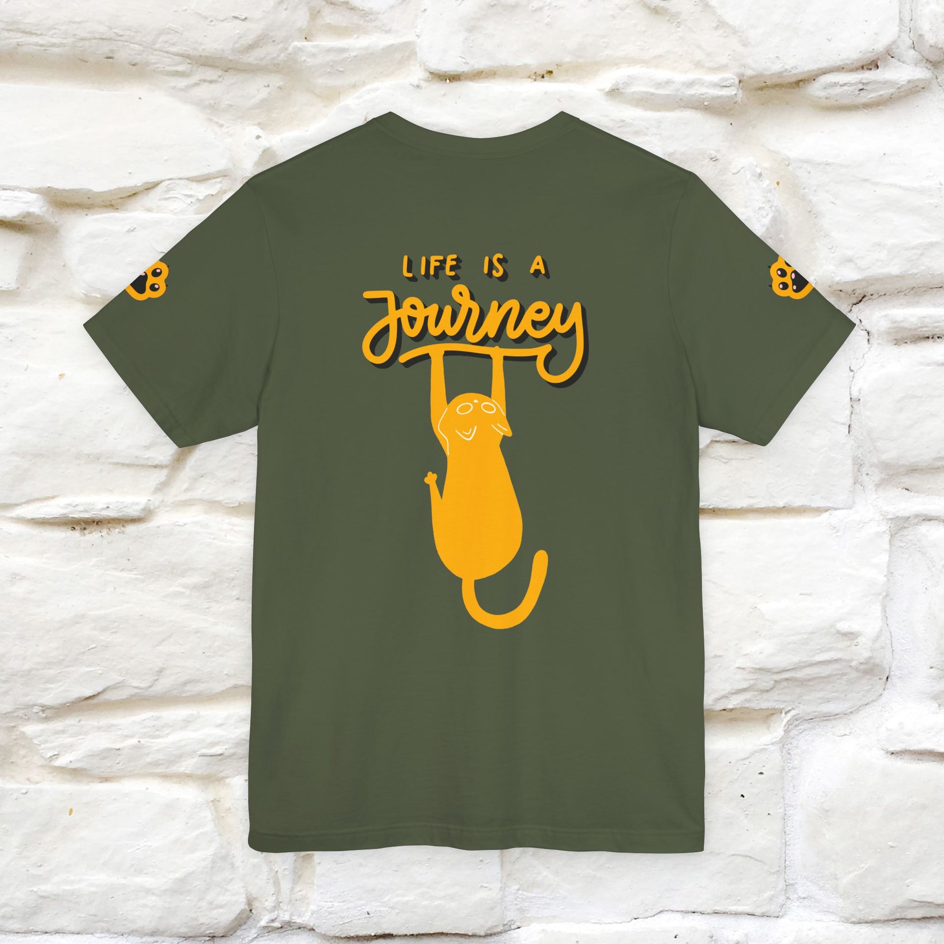 "Life Is A Journey'' Cat T-Shirt | Front & Back Design | Nunu&Miao Studio - Nunu&Miao Studio
