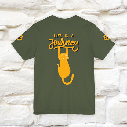 "Life Is A Journey'' Cat T-Shirt | Front & Back Design | Nunu&Miao Studio - Nunu&Miao Studio