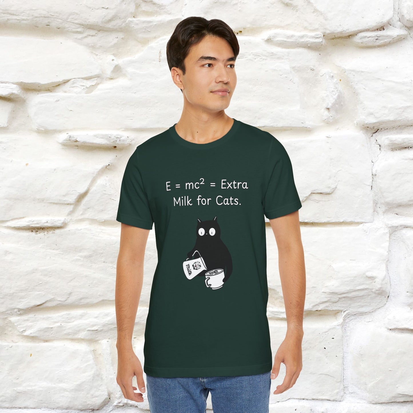 ''E = mc² = Extra Milk for Cats.''| Funny T-Shirt | Nunu&Miao Studio