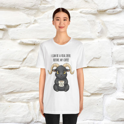 "I Can Be a Real Devil Before My Coffe" Funny T-shirt |Nunu&Miao Studio